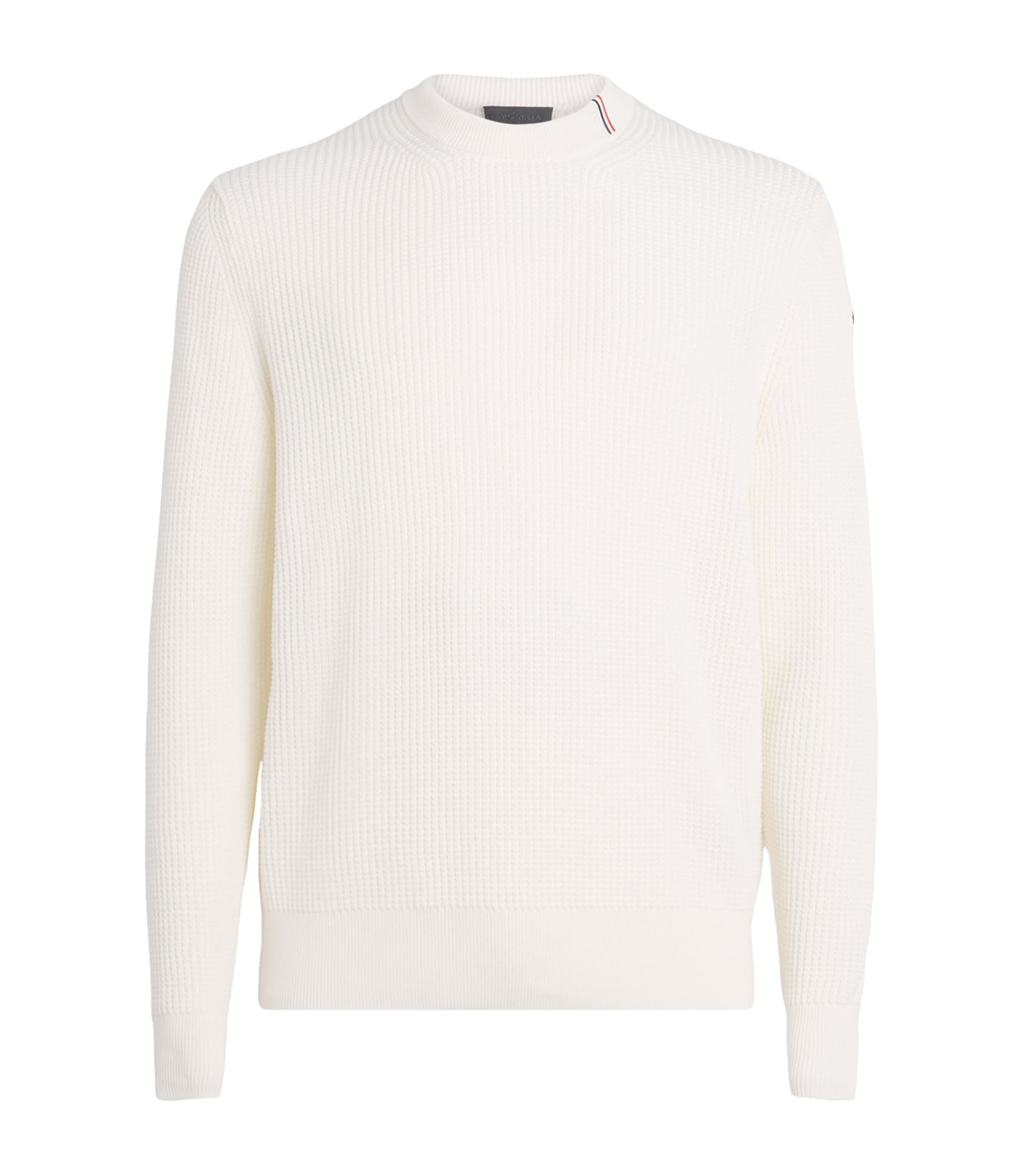 Moncler Cotton Waffle-knit Sweater In White