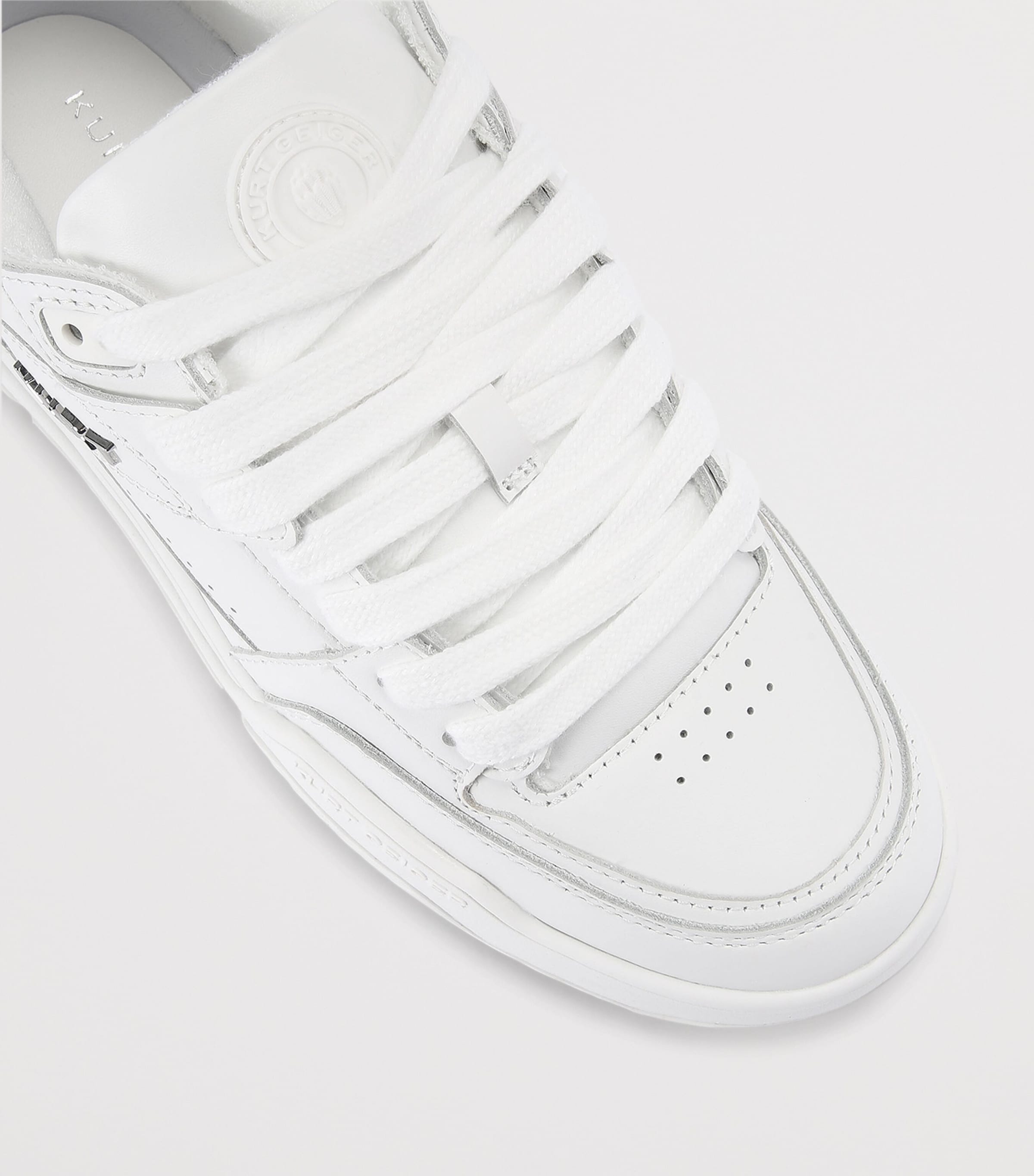 Kurt Geiger London Leather Hatton High-Top Sneakers White Image 3