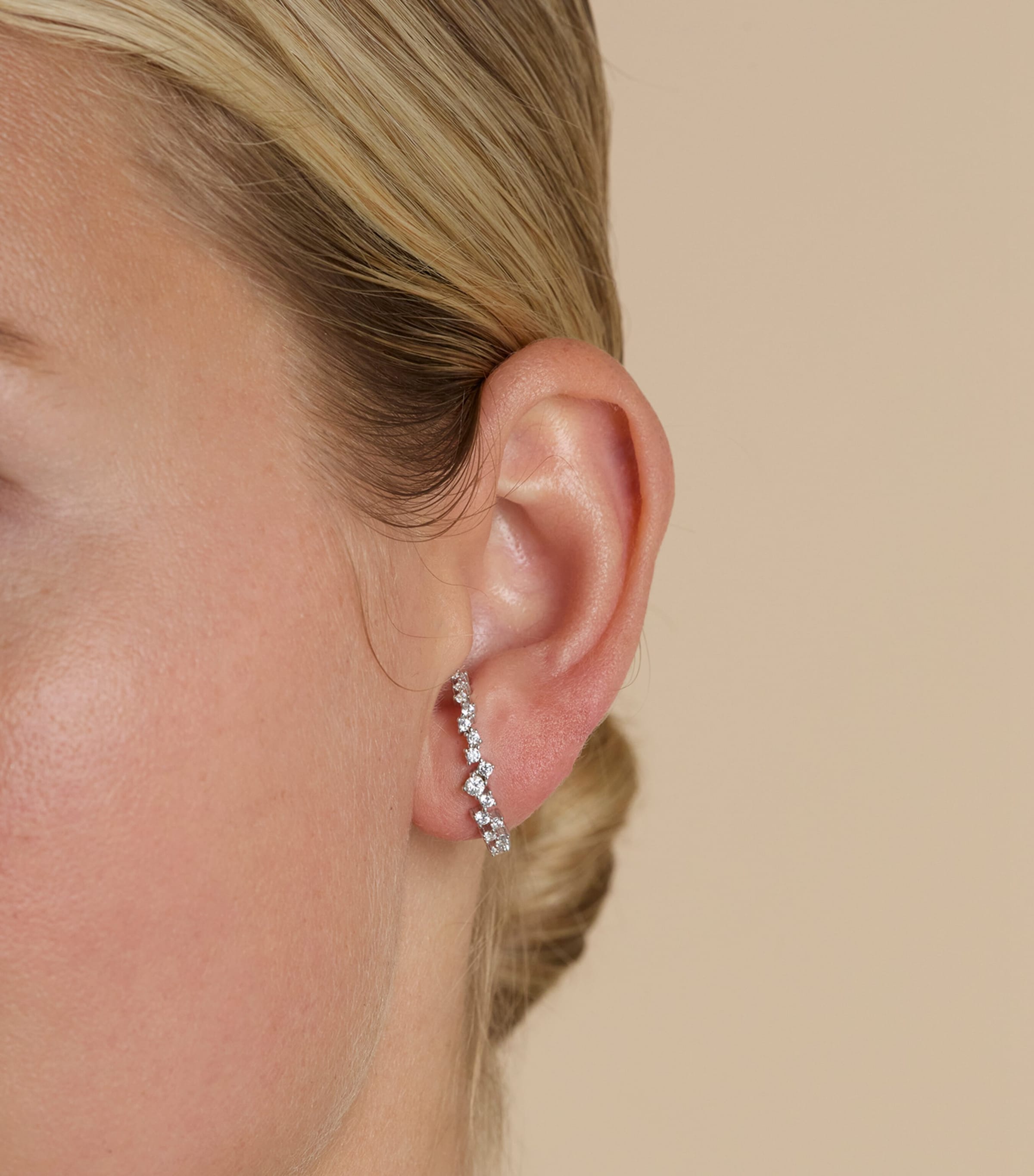 Astrid & Miyu Rhodium-Plated Silver and Crystal Orbit Dome Stud Earrings Silver Image 2