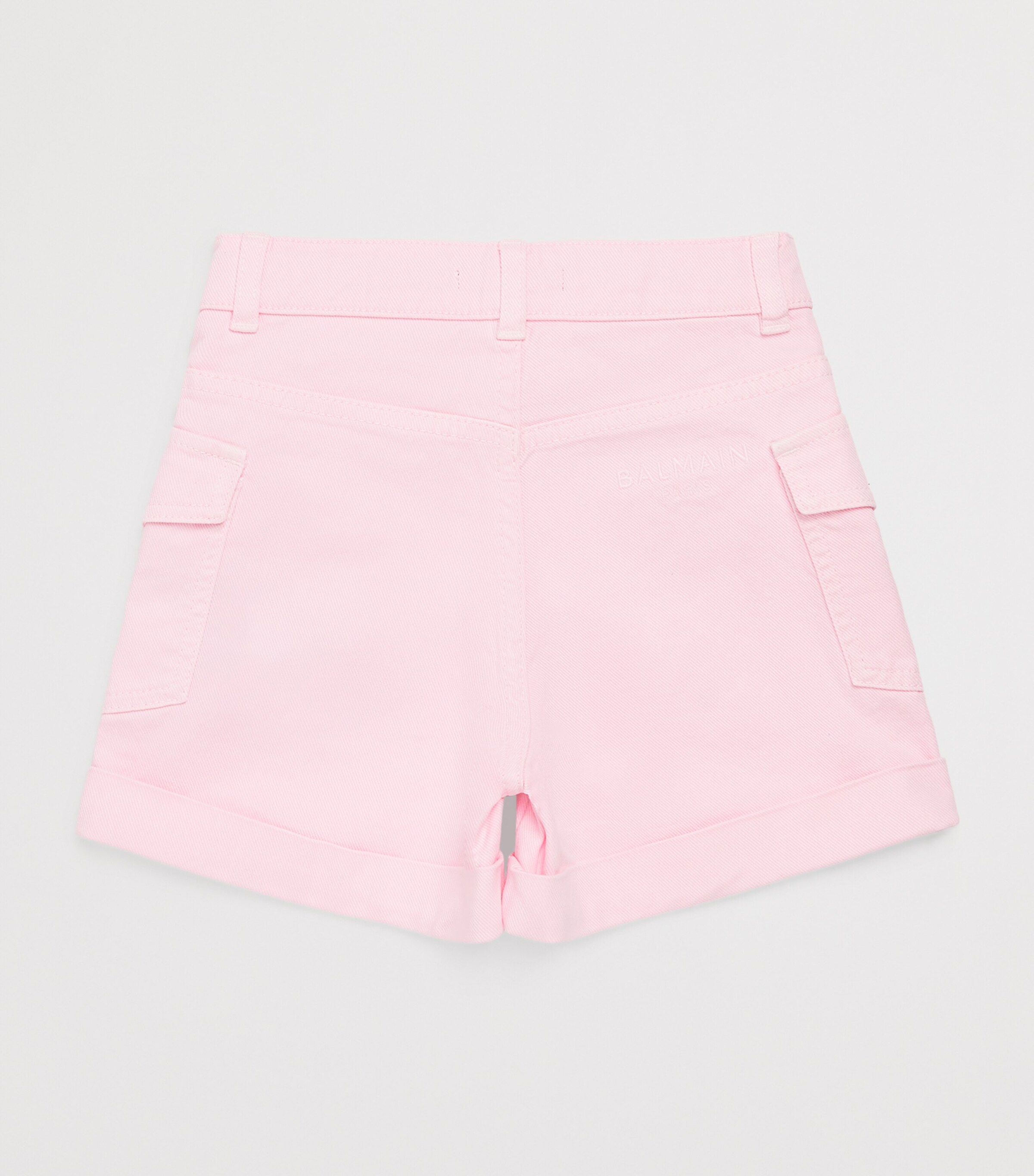 Balmain Kids Denim Button-Detail Shorts (8-10 Years) Rosa Chiaro Image 2
