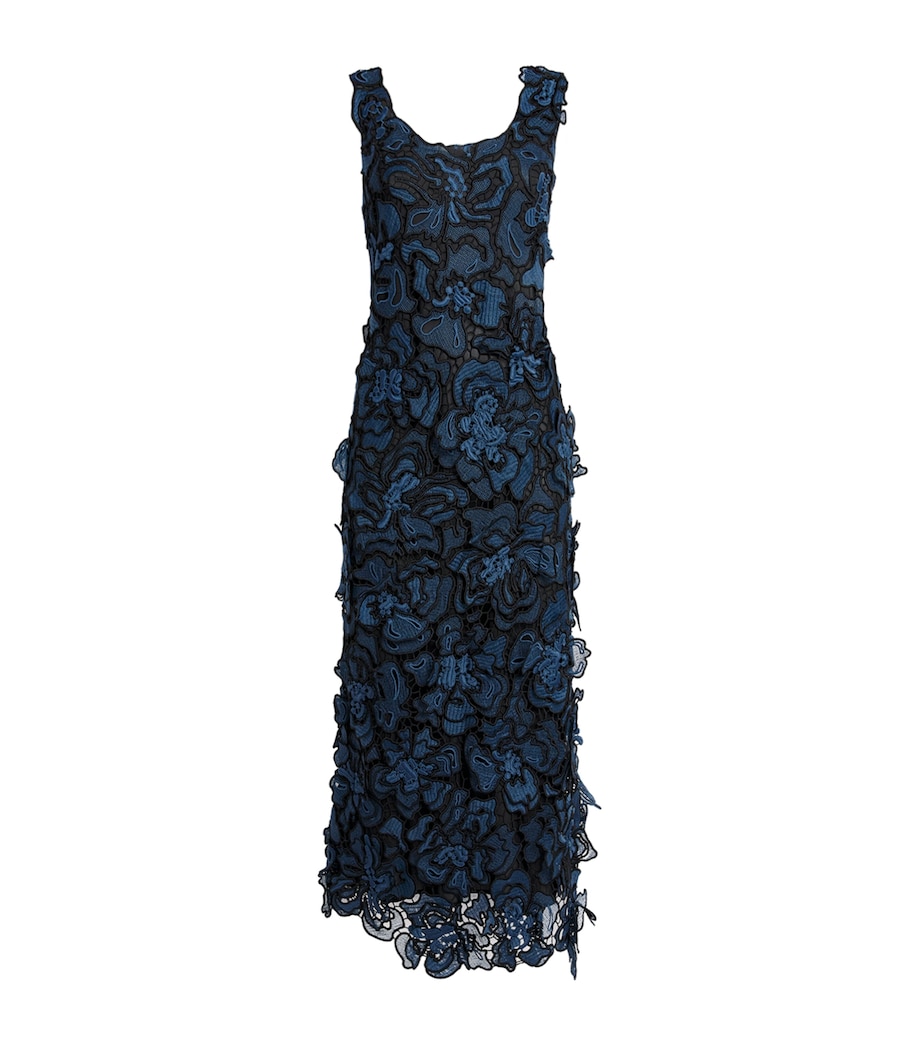 Simkhai Womens Lace Corinna Midi Dress Dark Indigo Multi Image 1