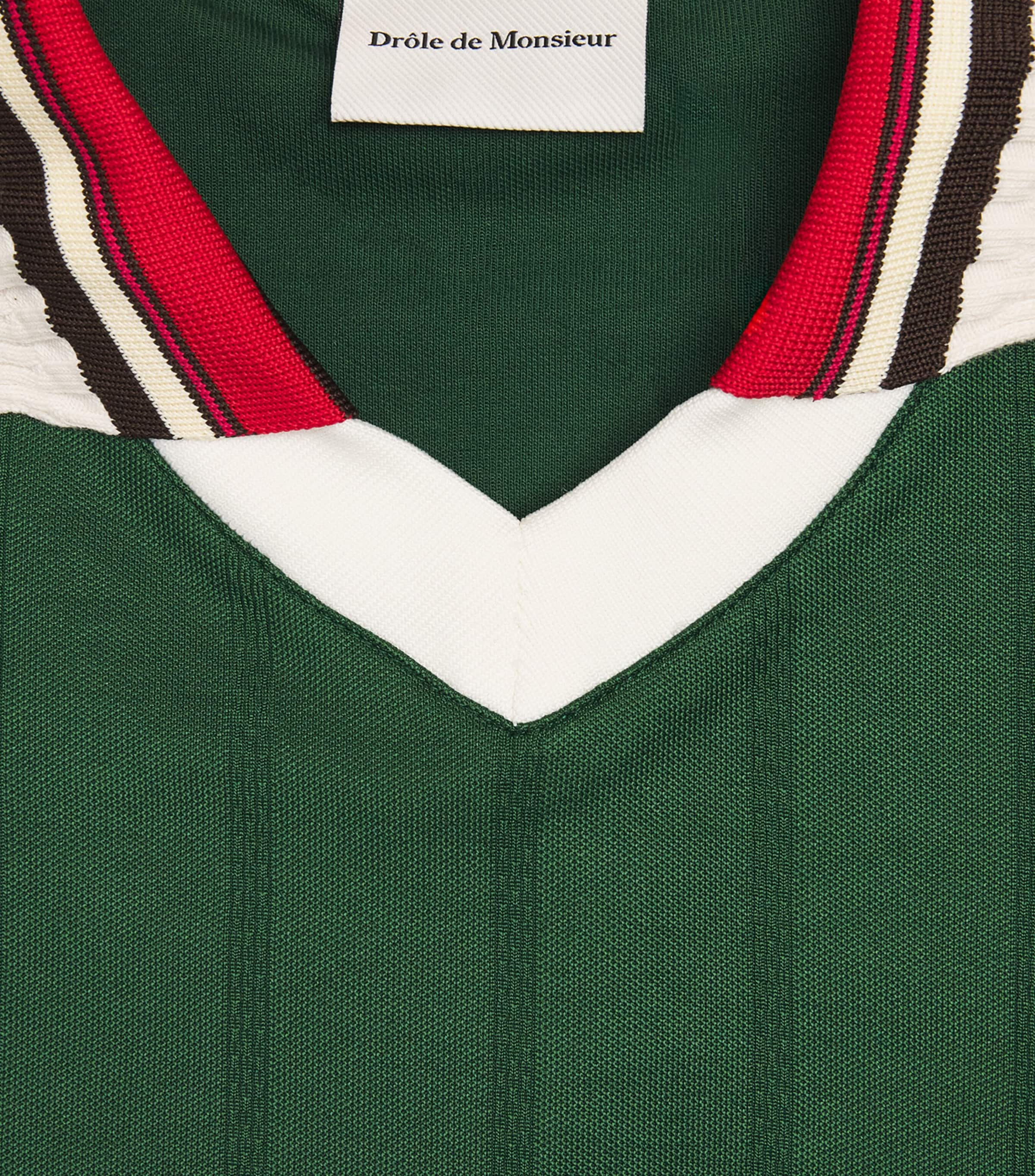 Drôle De Monsieur Mens Embroidered Hibiscus Polo Shirt Dgn / Dark Green Image 6