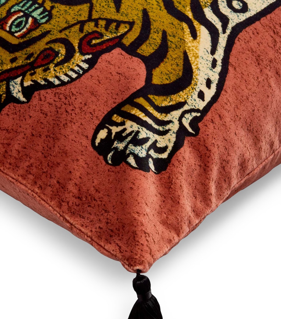 Large Velvet Saber Tassel Cushion (60cm x 60cm) NO COLOUR Image 2