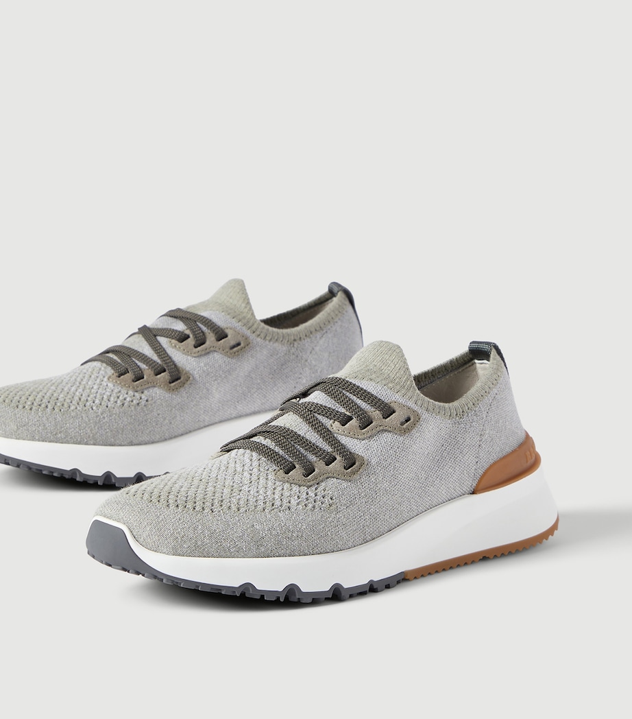 Brunello Cucinelli Cotton-Blend Chiné-Knit Sneakers Image 6