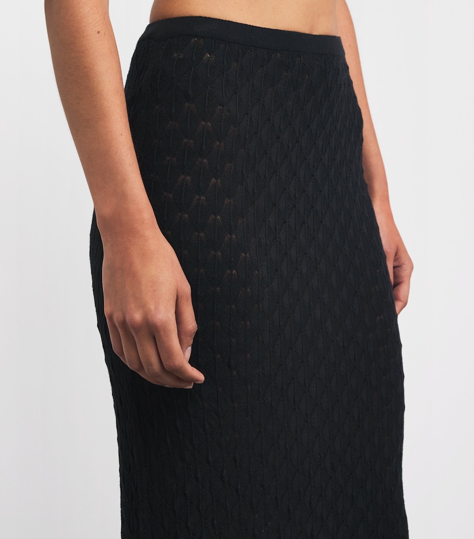 Crochet St. Lucia Maxi Skirt BLACK Image 6