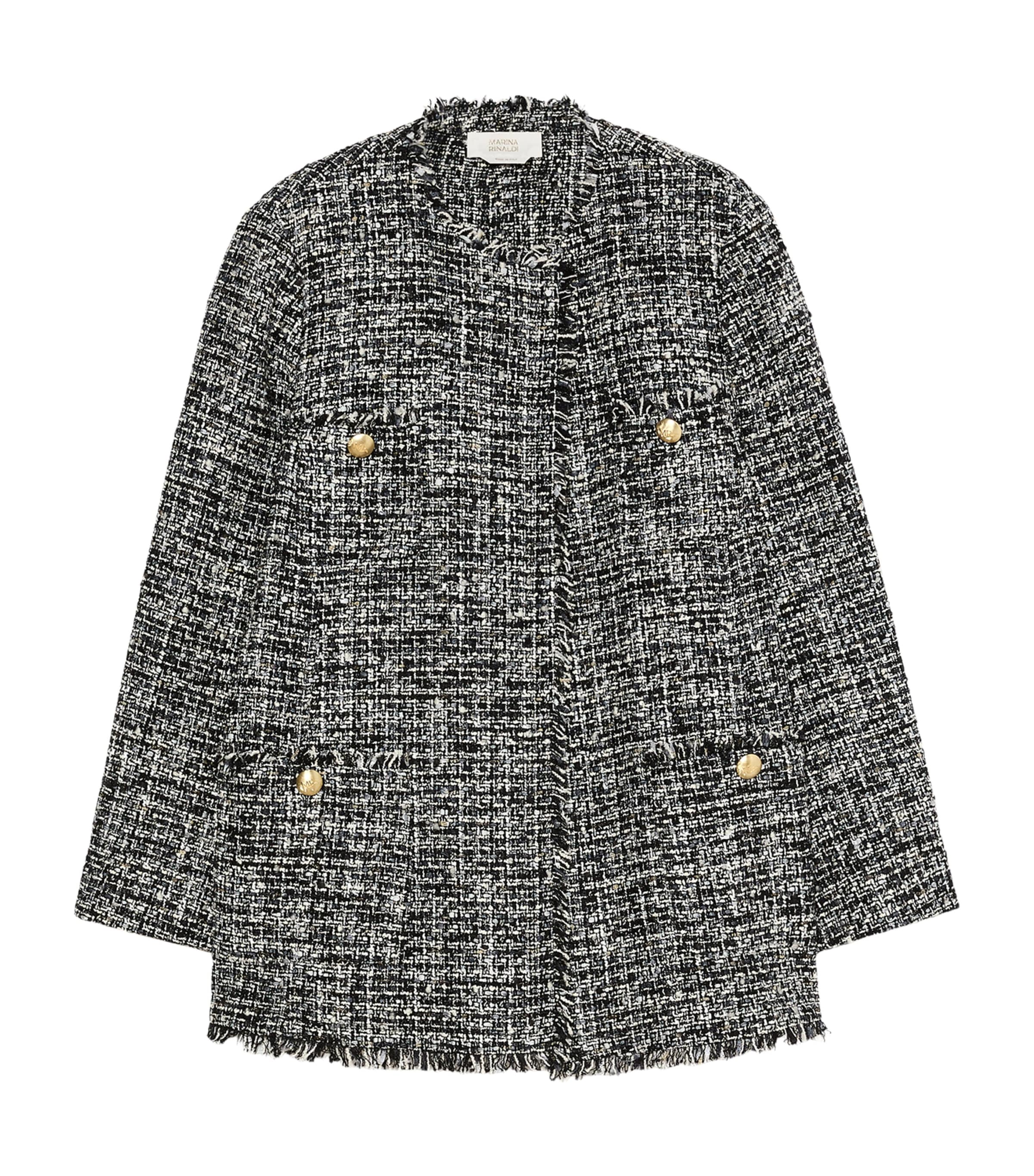 Marina Rinaldi Womens Tweed Jacket Black White Image 1
