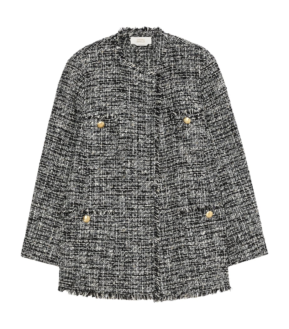 Marina Rinaldi Womens Tweed Jacket Black White Image 1