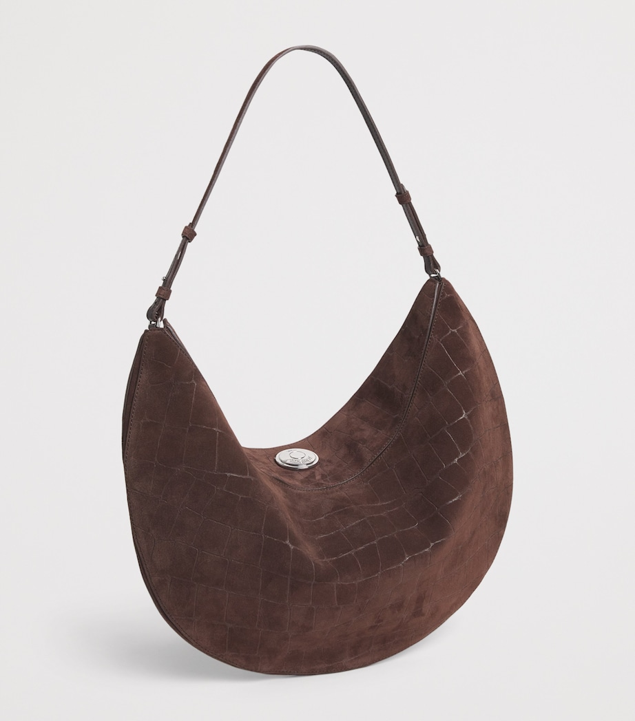 Suede The Ovalo Shoulder Bag 880 DARK BROWN Image 3