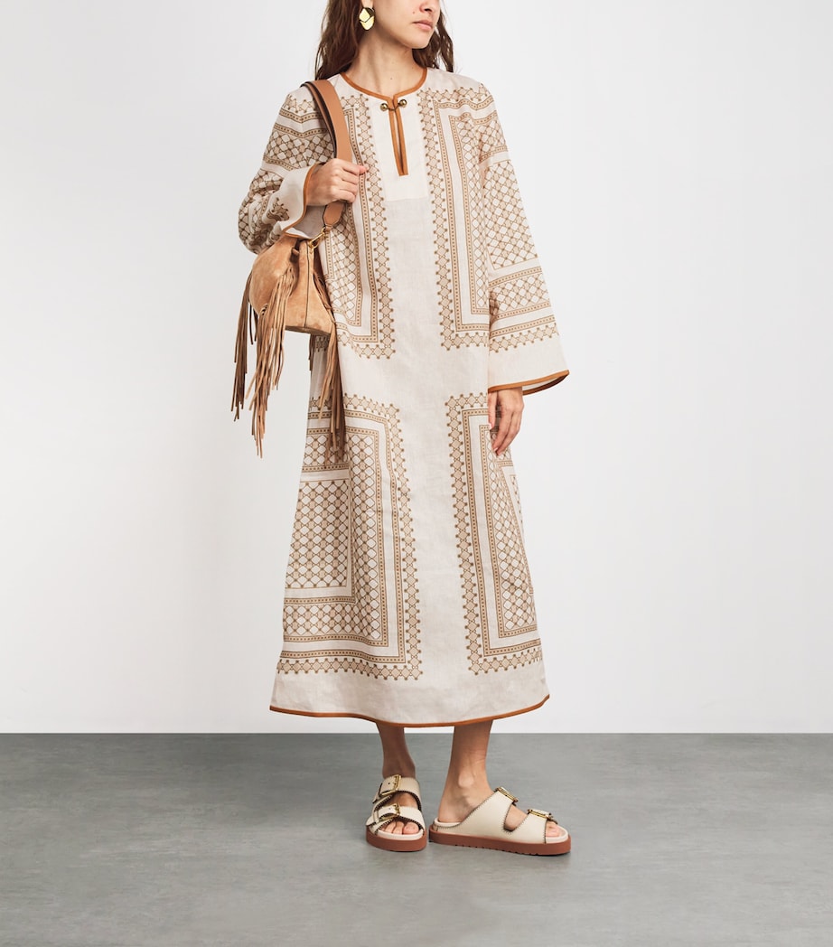 Linen Tunic Midi Dress CGPT/CREAM GEO PRINT Image 2