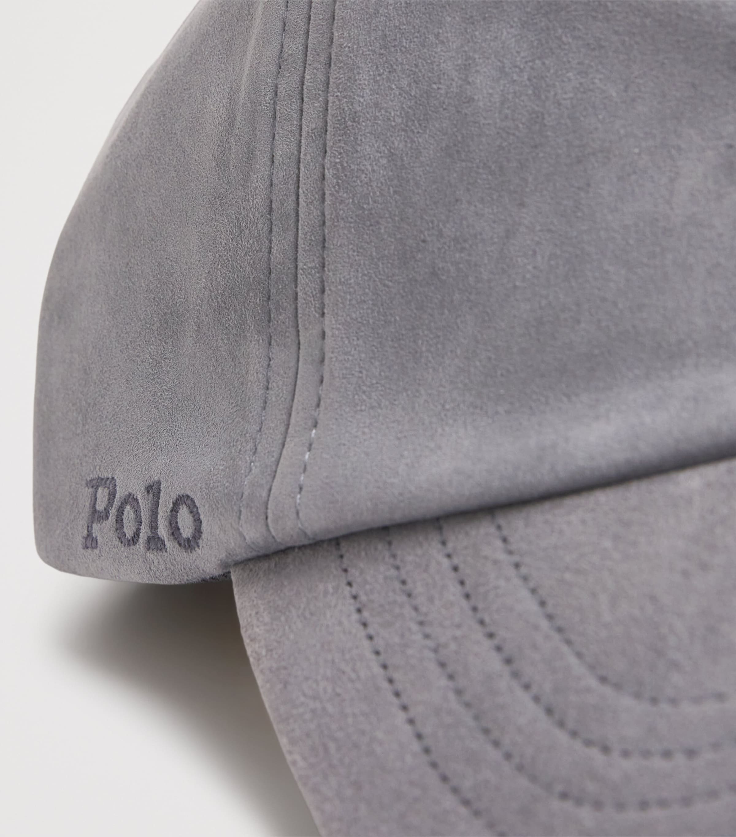 Suede Embroidered Hat LOFT GREY Image 3