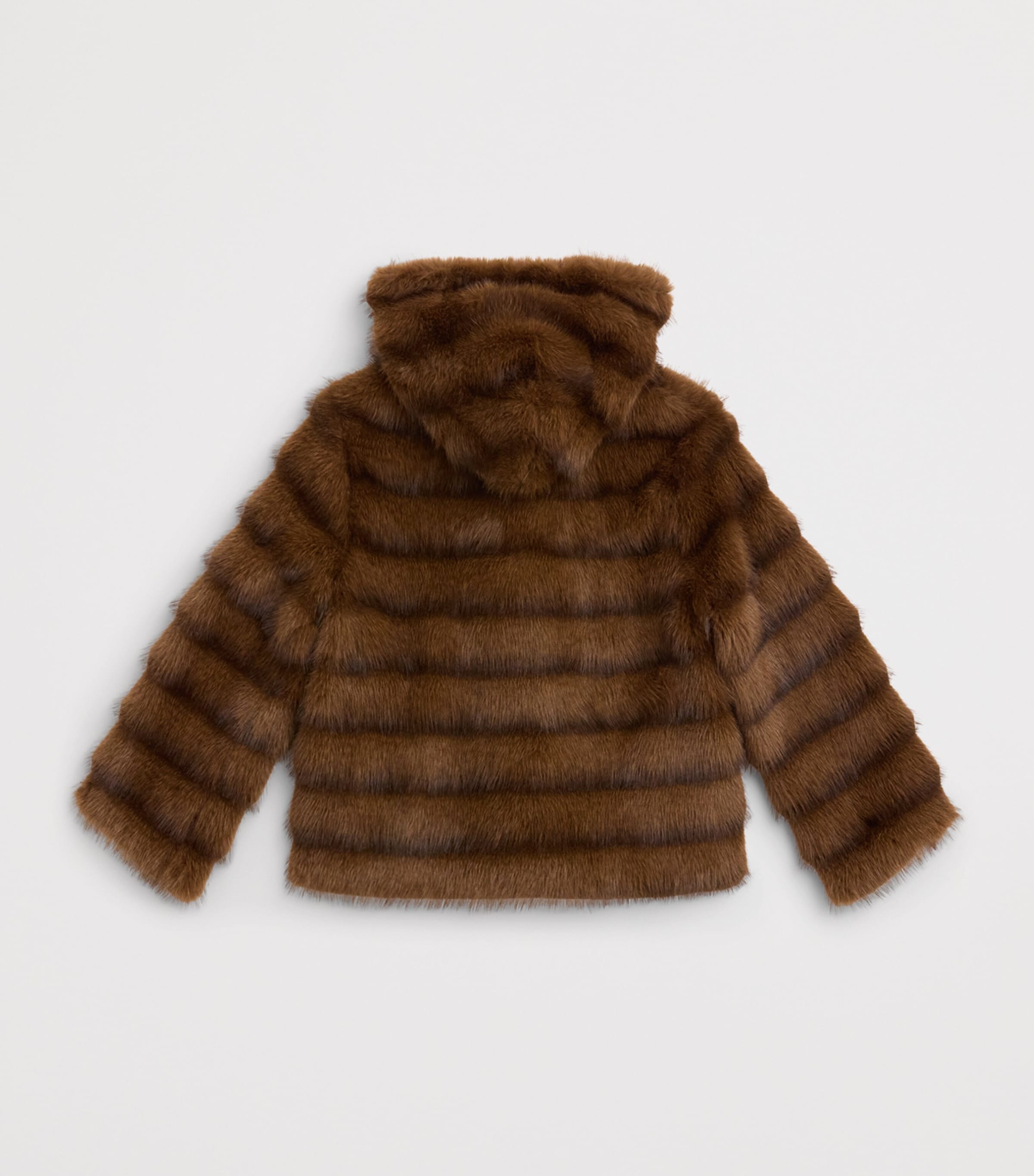 Monnalisa Faux-Fur Hooded Jacket (2-12 Years) Marronescuro Image 2