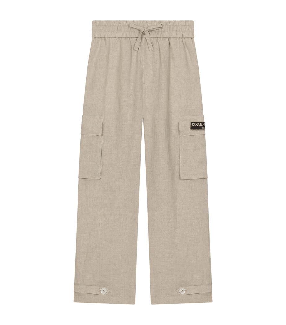 Linen Logo-Patch Trousers (8-12+ Years) M0249-CO Image 1