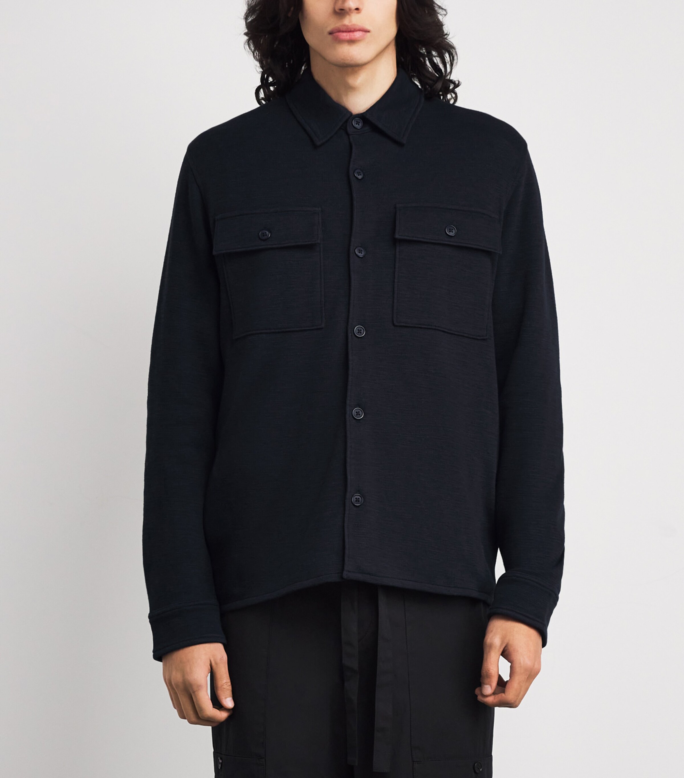 Vince Mens Stretch Cotton-Tencel Overshirt Image 3