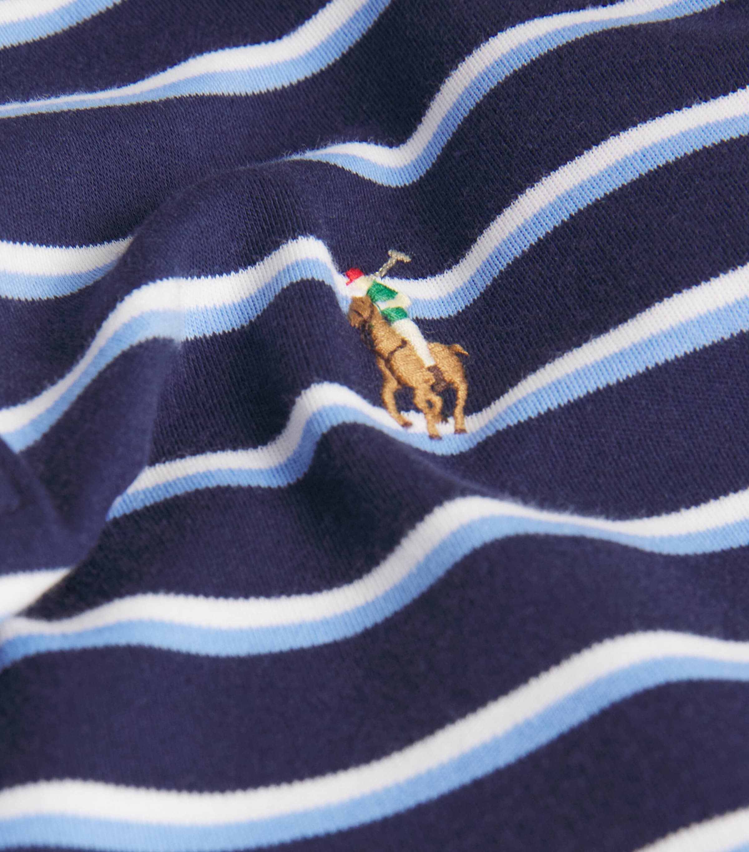 Pima Cotton Custom-Fit Striped Polo Shirt MULTI Image 5