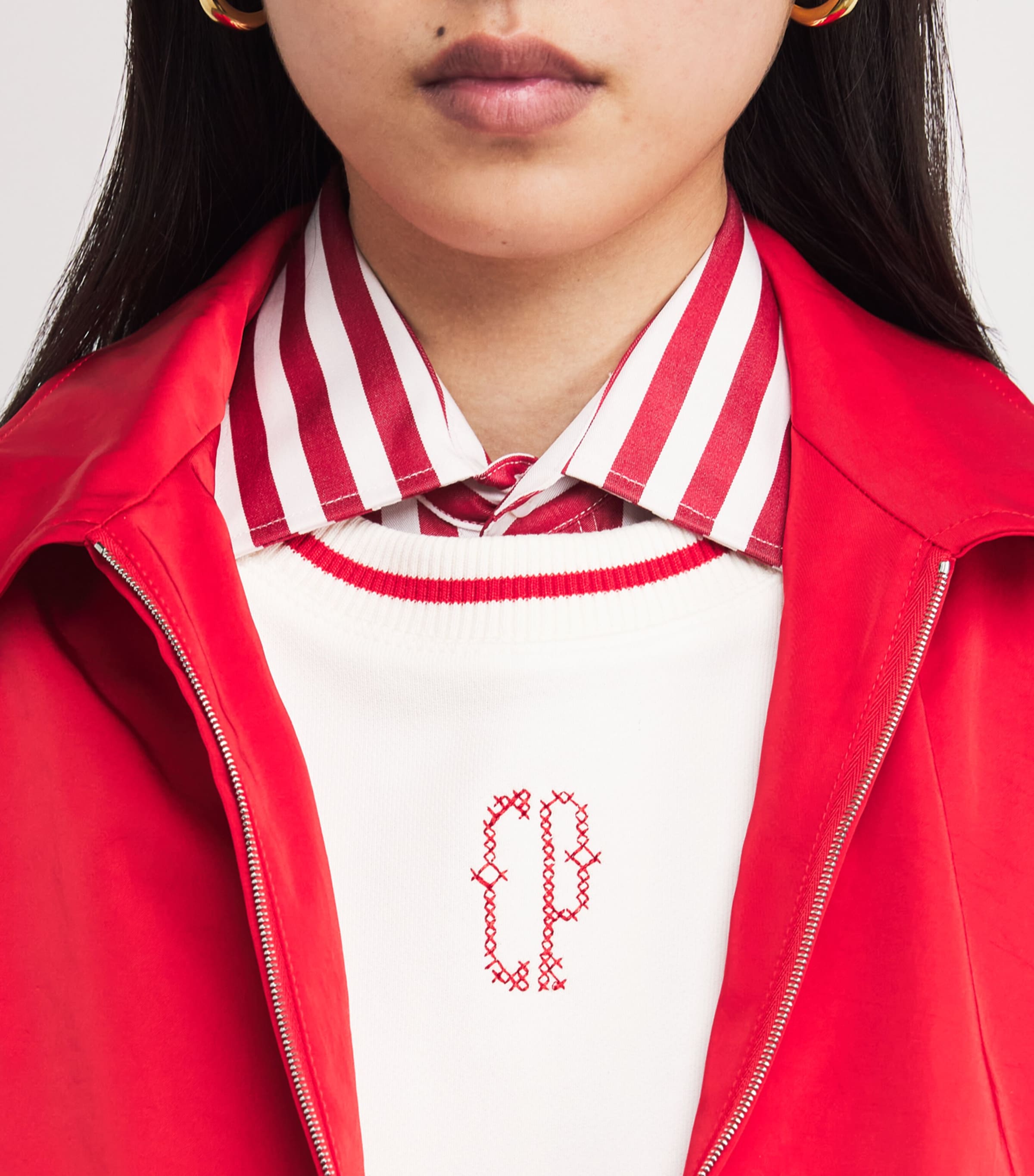 Cotton CP Embroidered Sweatshirt ECRU Image 6