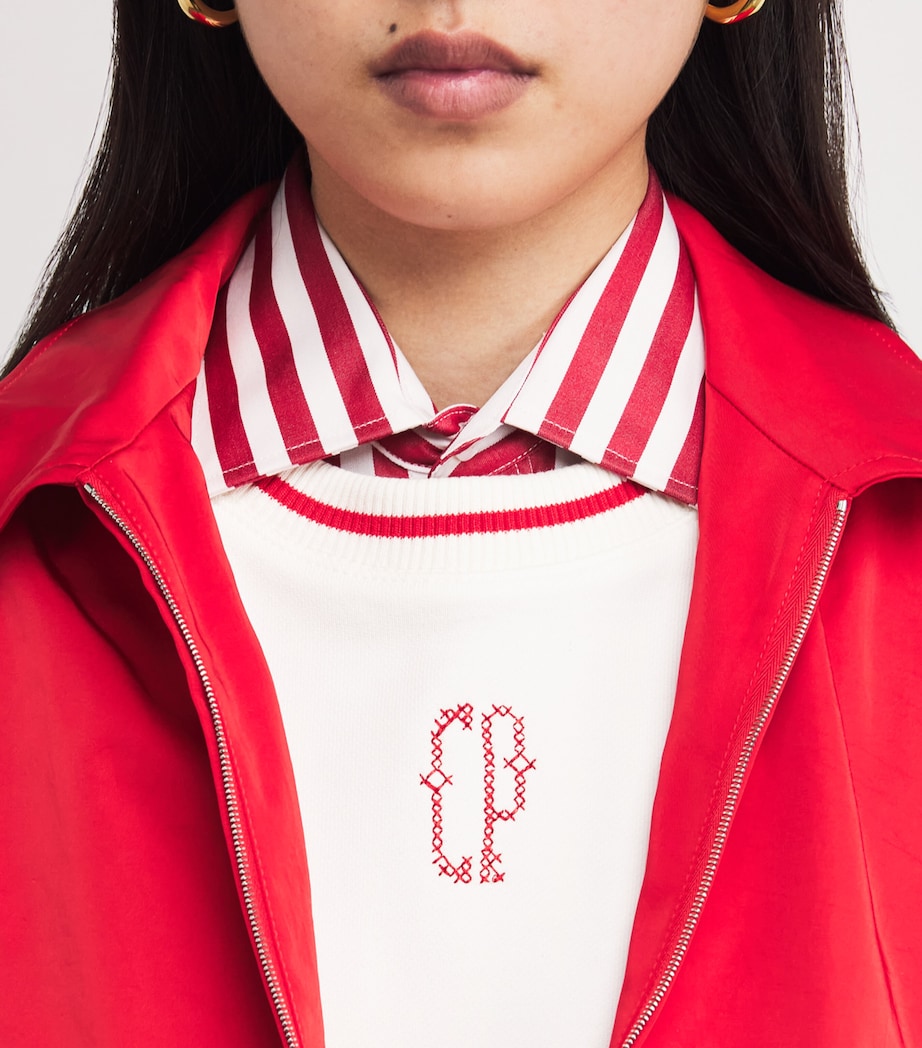 Cotton CP Embroidered Sweatshirt ECRU Image 6