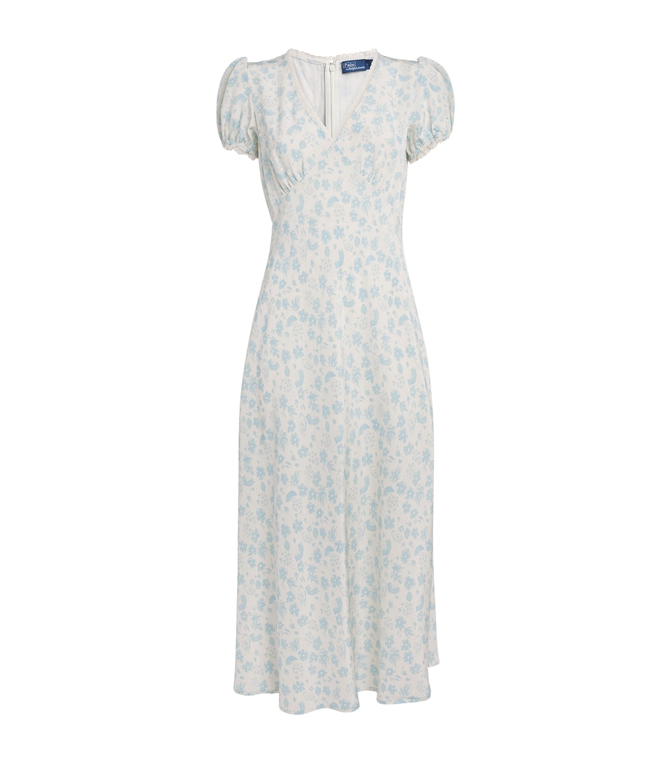 Silk Floral Midi Dress