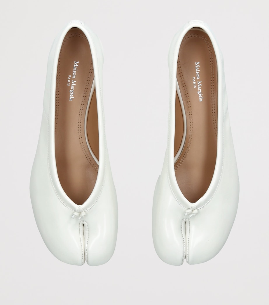 Maison Margiela Leather Tabi Ballet Flats White Image 4