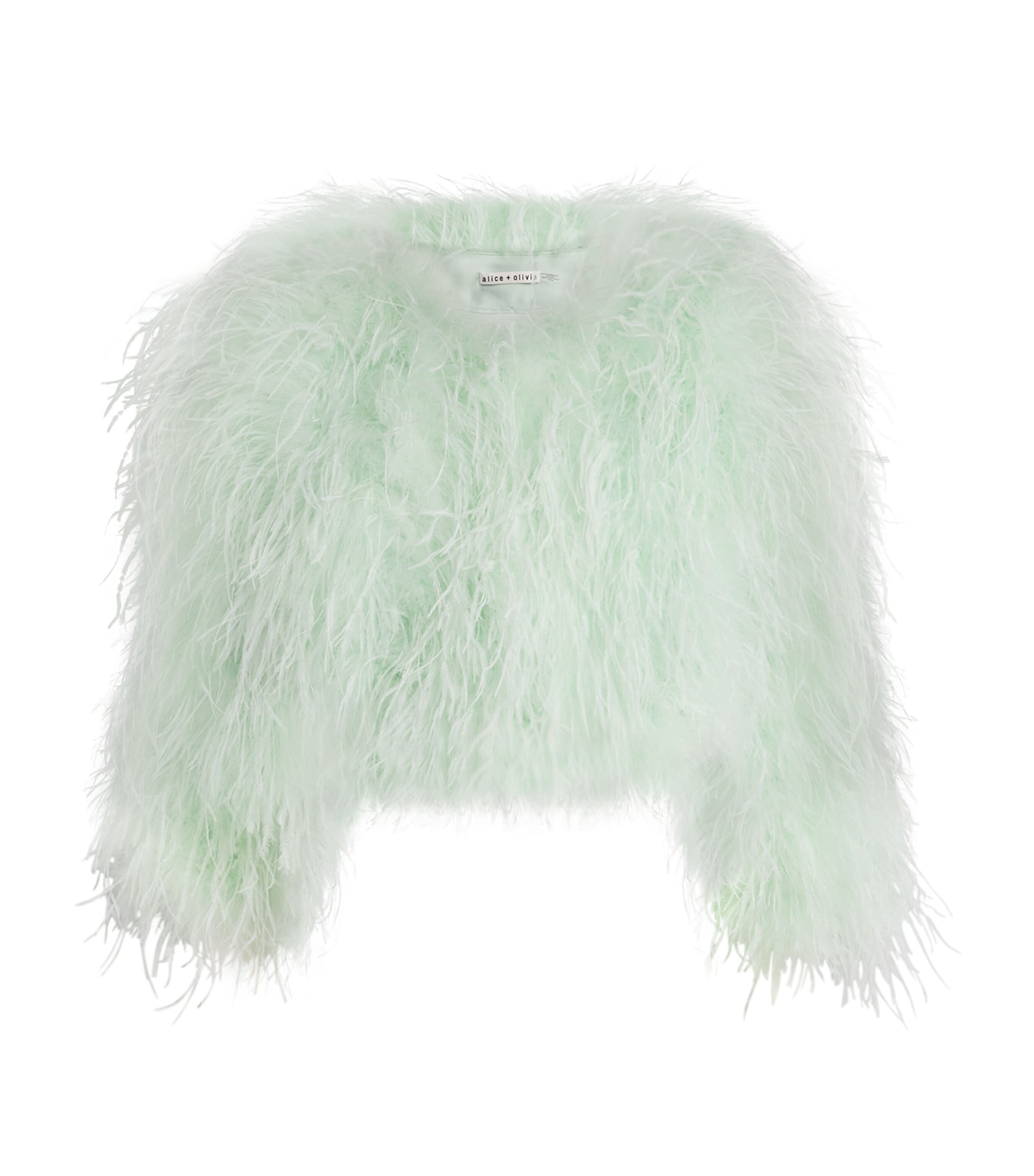 Alice+Olivia Ostrich Feather Kidman Jacket | Harrods US