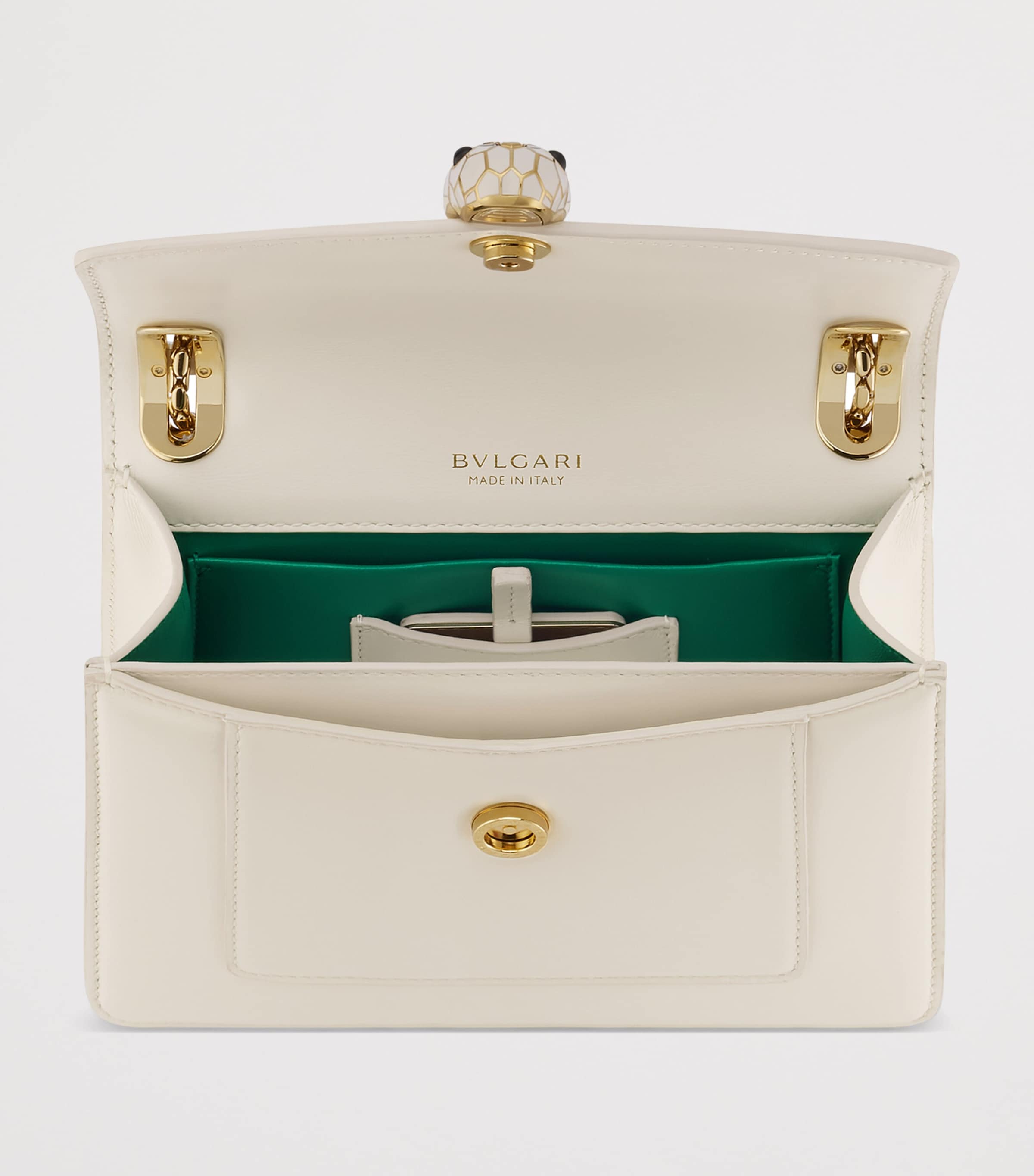 Small Leather Serpent Forever Shoulder Bag WHITE Image 2