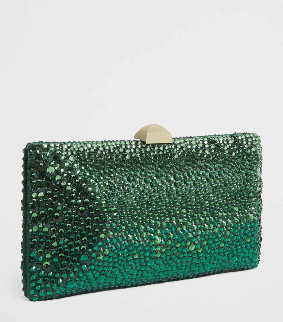 Rodo Silk Crystal Clutch Bag Sage Green Image 3