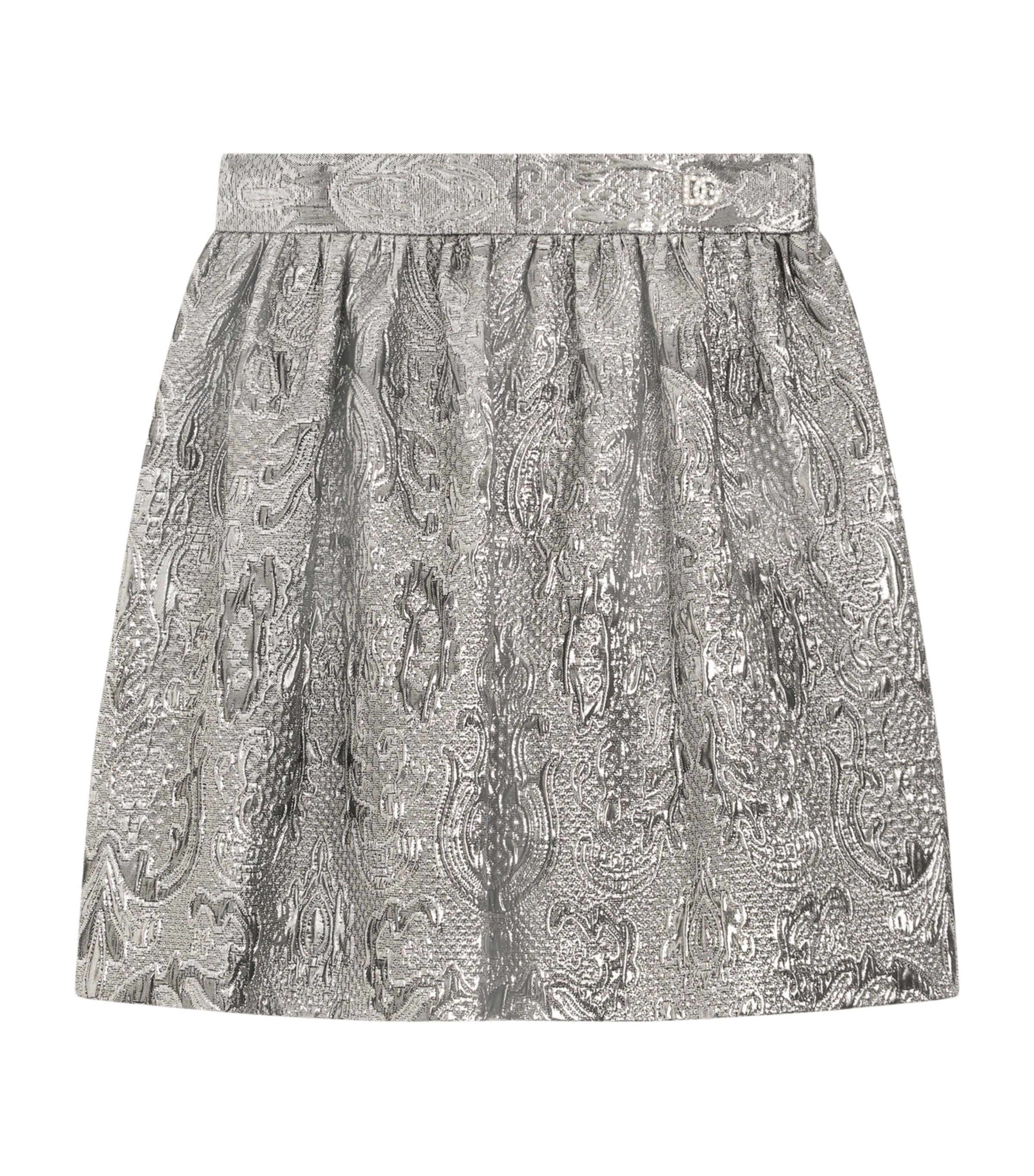 Dolce&Gabbana Kids Brocade Skirt (8-12+ Years) Silver Image 1