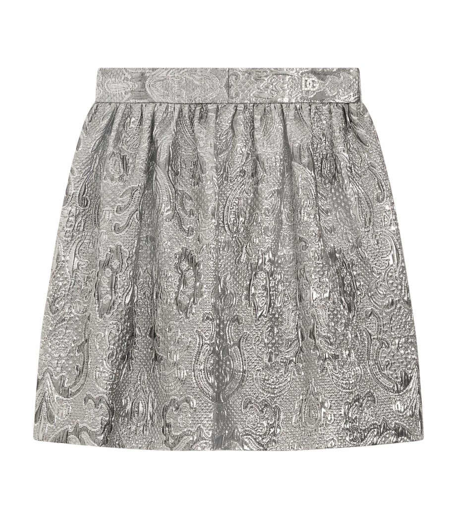 Dolce&Gabbana Kids Brocade Skirt (8-12+ Years) Silver Image 1