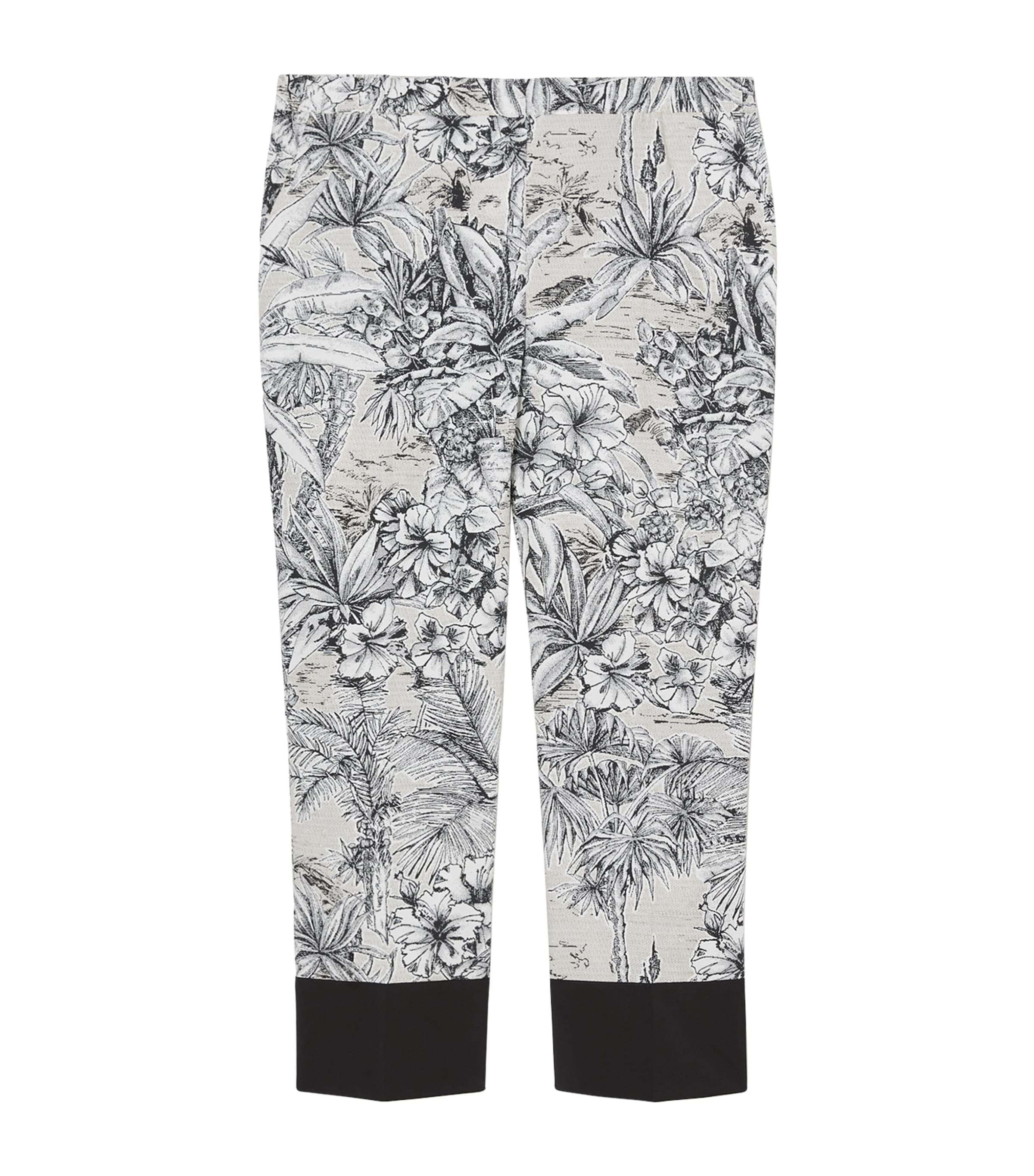 MARINA RINALDI COTTON POPLIN PRINTED TROUSERS