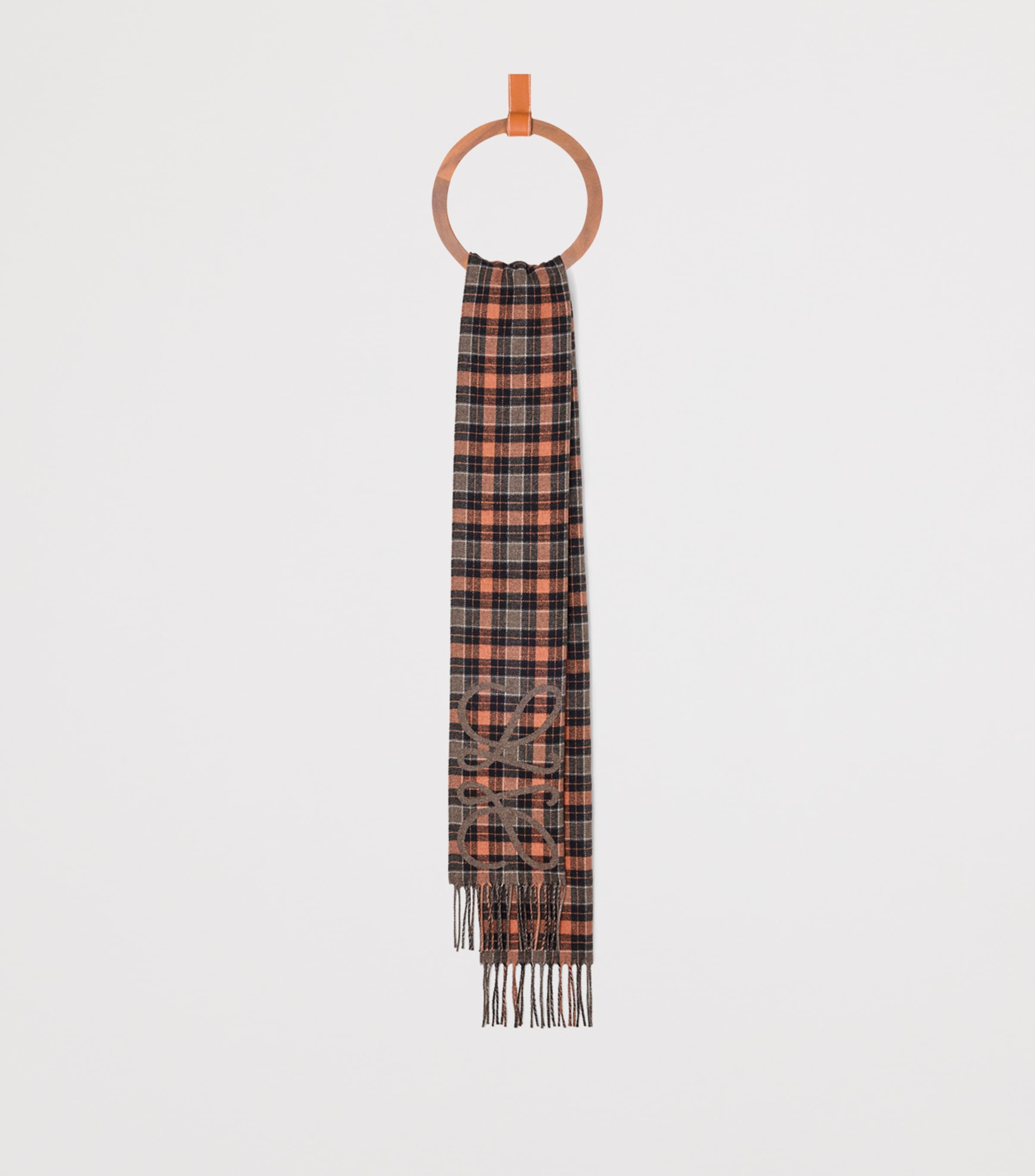 Silk-Cashmere Anagram Check Scarf BROWN MULTICOLOR Image 3