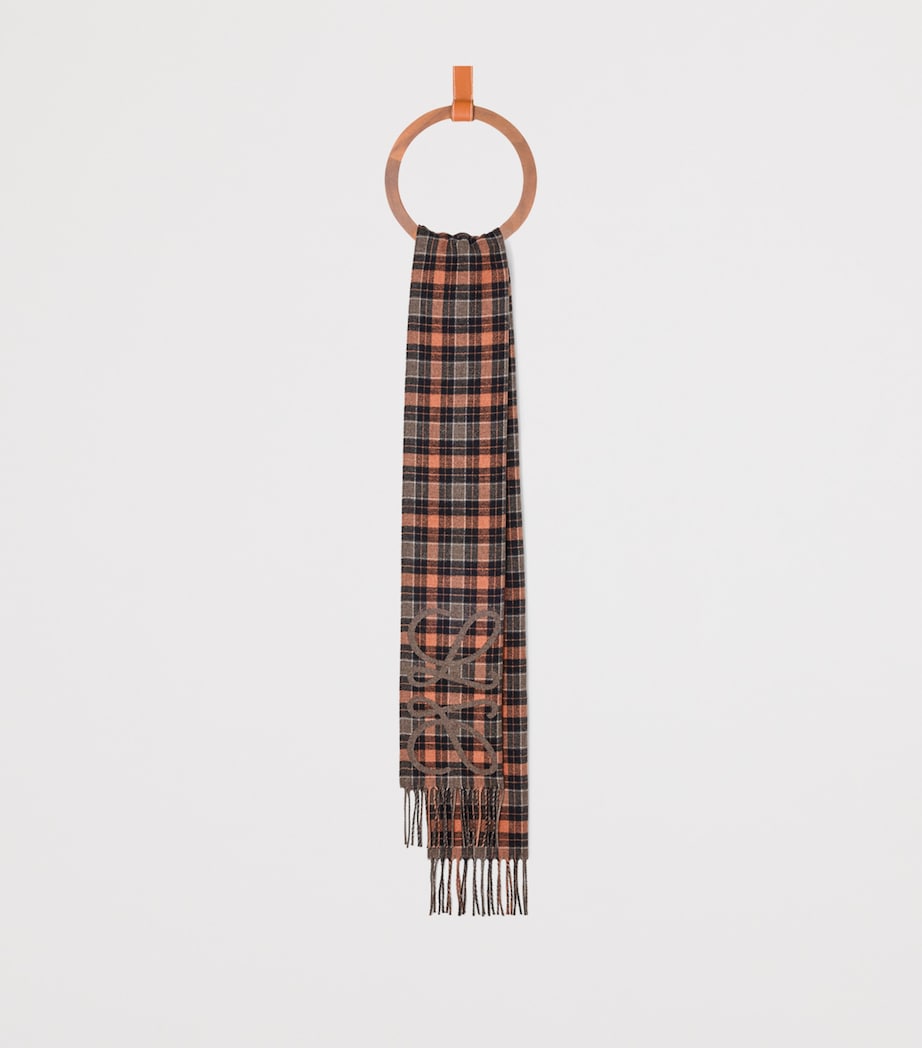 Silk-Cashmere Anagram Check Scarf BROWN MULTICOLOR Image 3