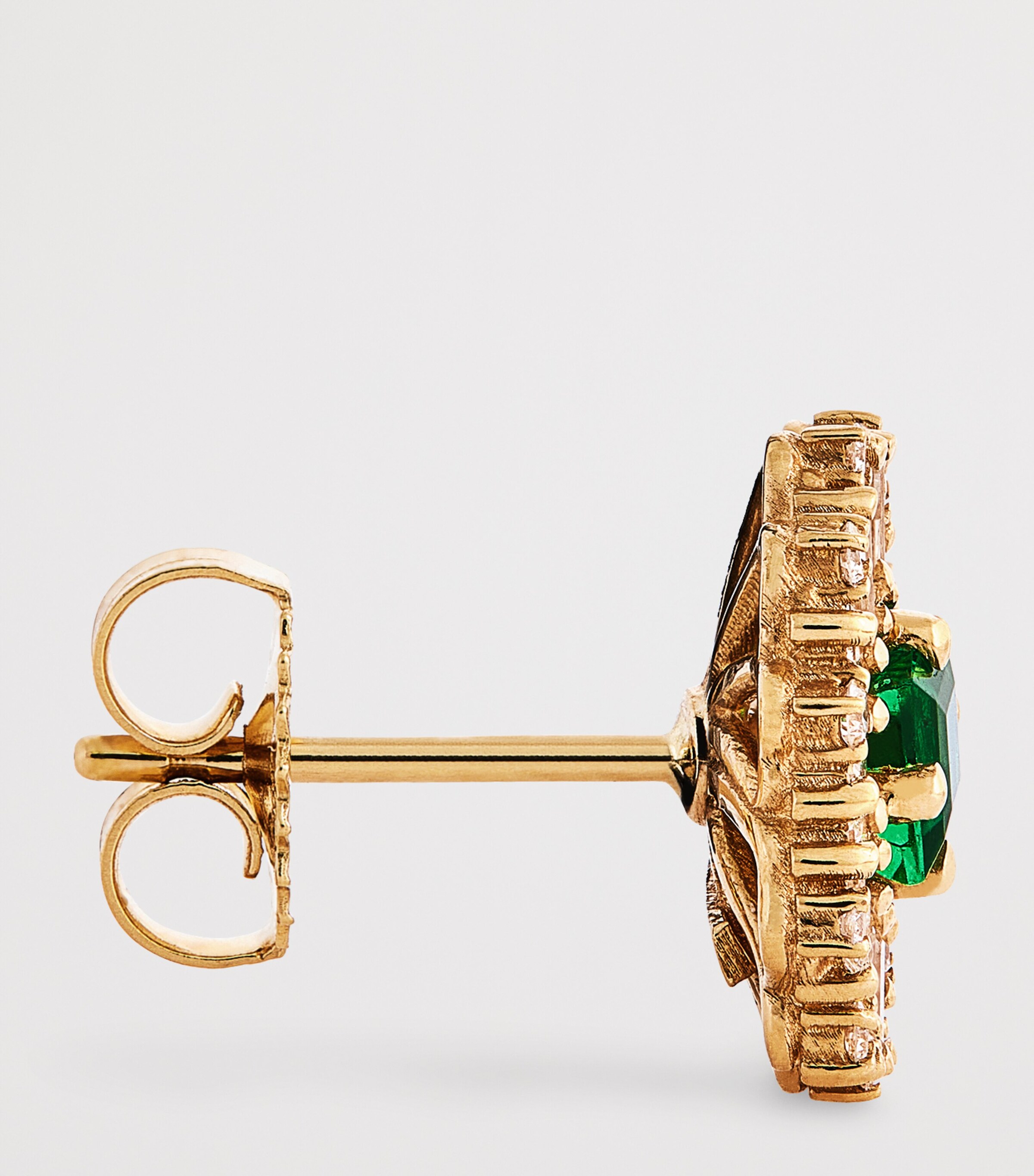 Suzanne Kalan Yellow Gold, Diamond and Emerald Flower Stud Earrings Yg/emer Image 4