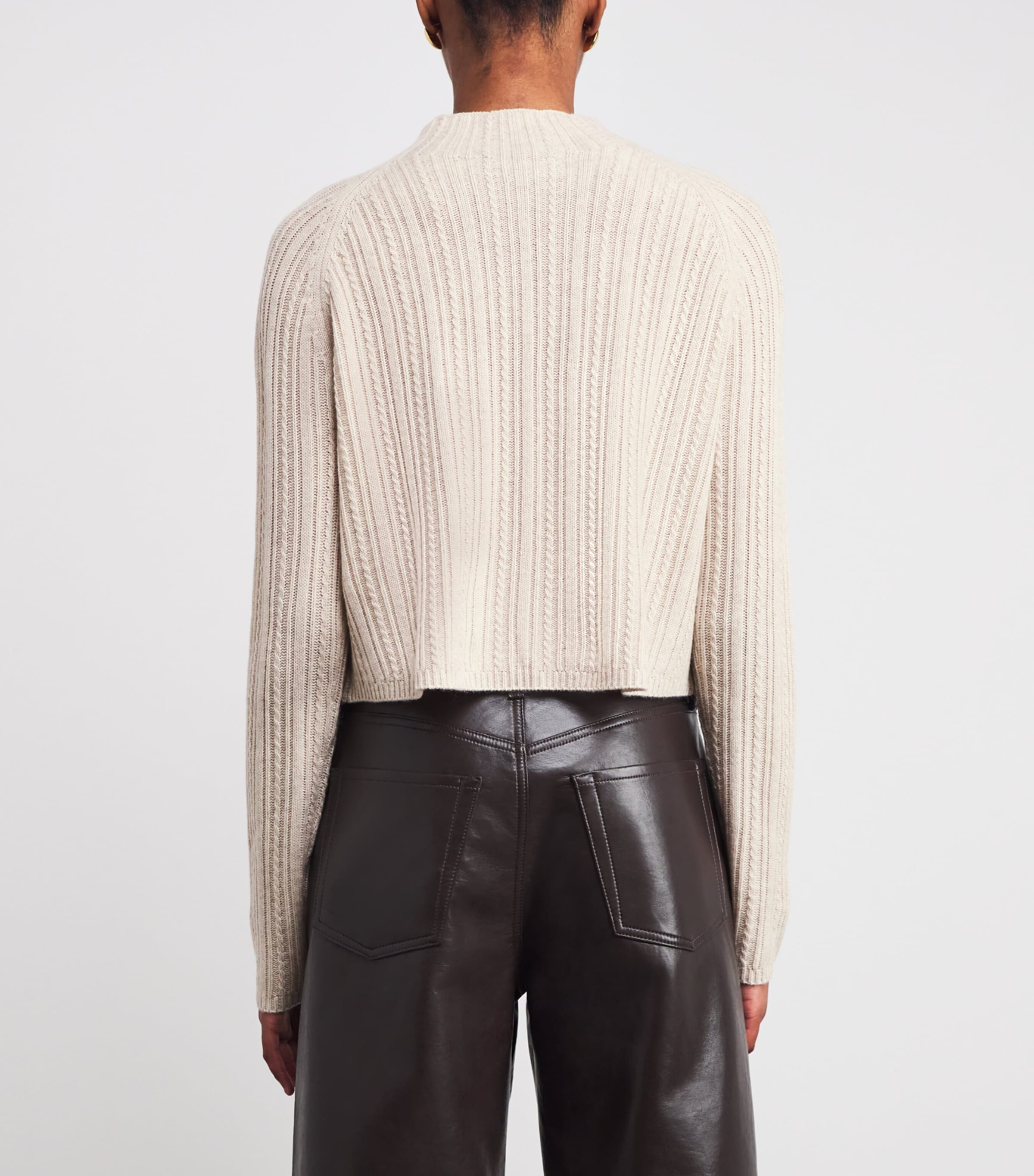 Wool-Cashmere Cable-Knit Sweater BEIGE Image 4