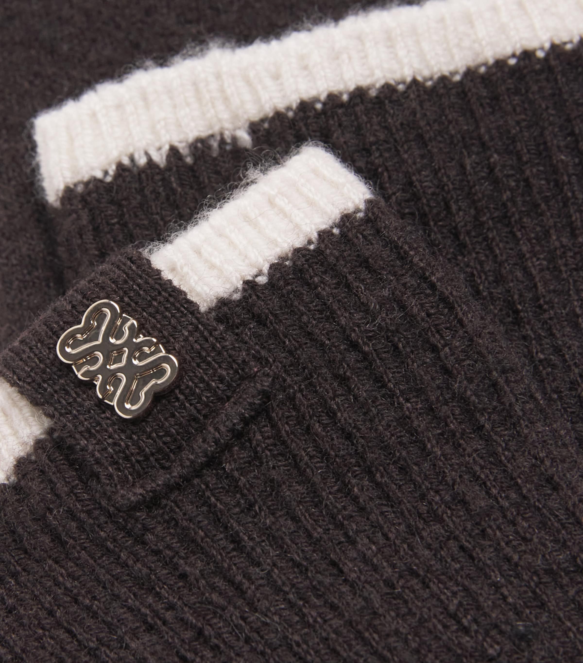 Wool-Blend Two-Tone Socks BROWN Image 2