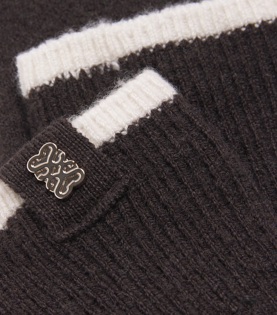 Wool-Blend Two-Tone Socks BROWN Image 2