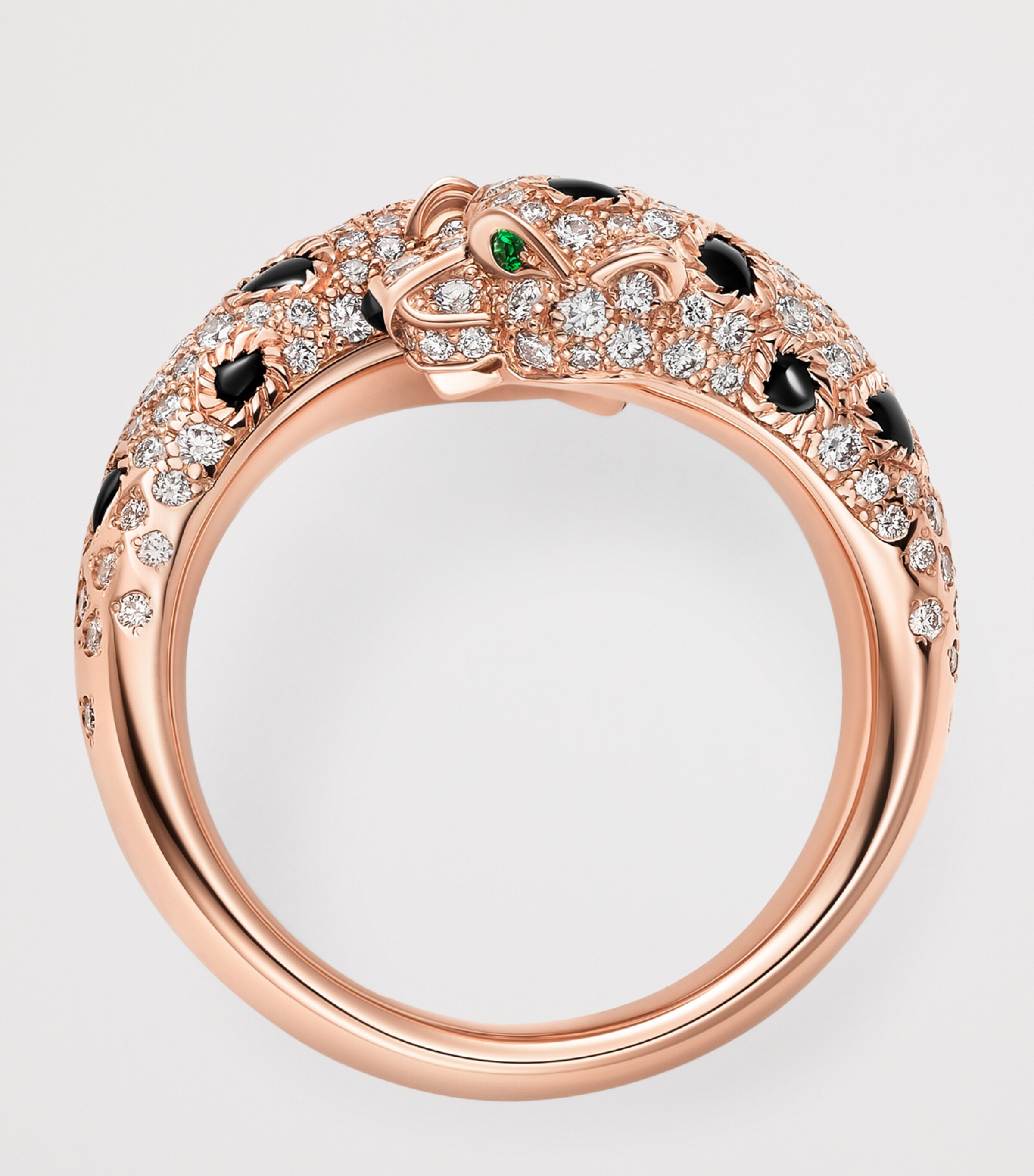 Rose Gold, Diamond, Emerald and Onyx Panthère de Cartier Ring ROSE GOLD Image 4