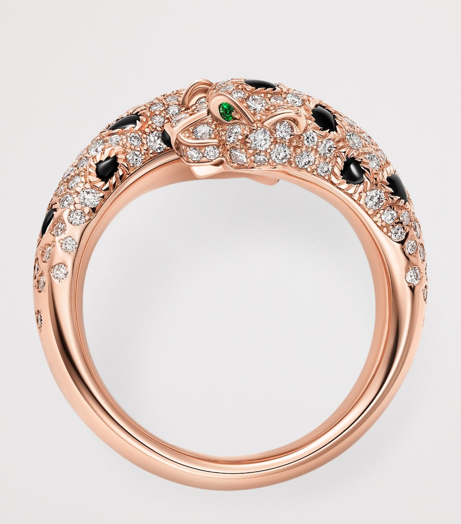 Rose Gold, Diamond, Emerald and Onyx Panthère de Cartier Ring ROSE GOLD Image 4