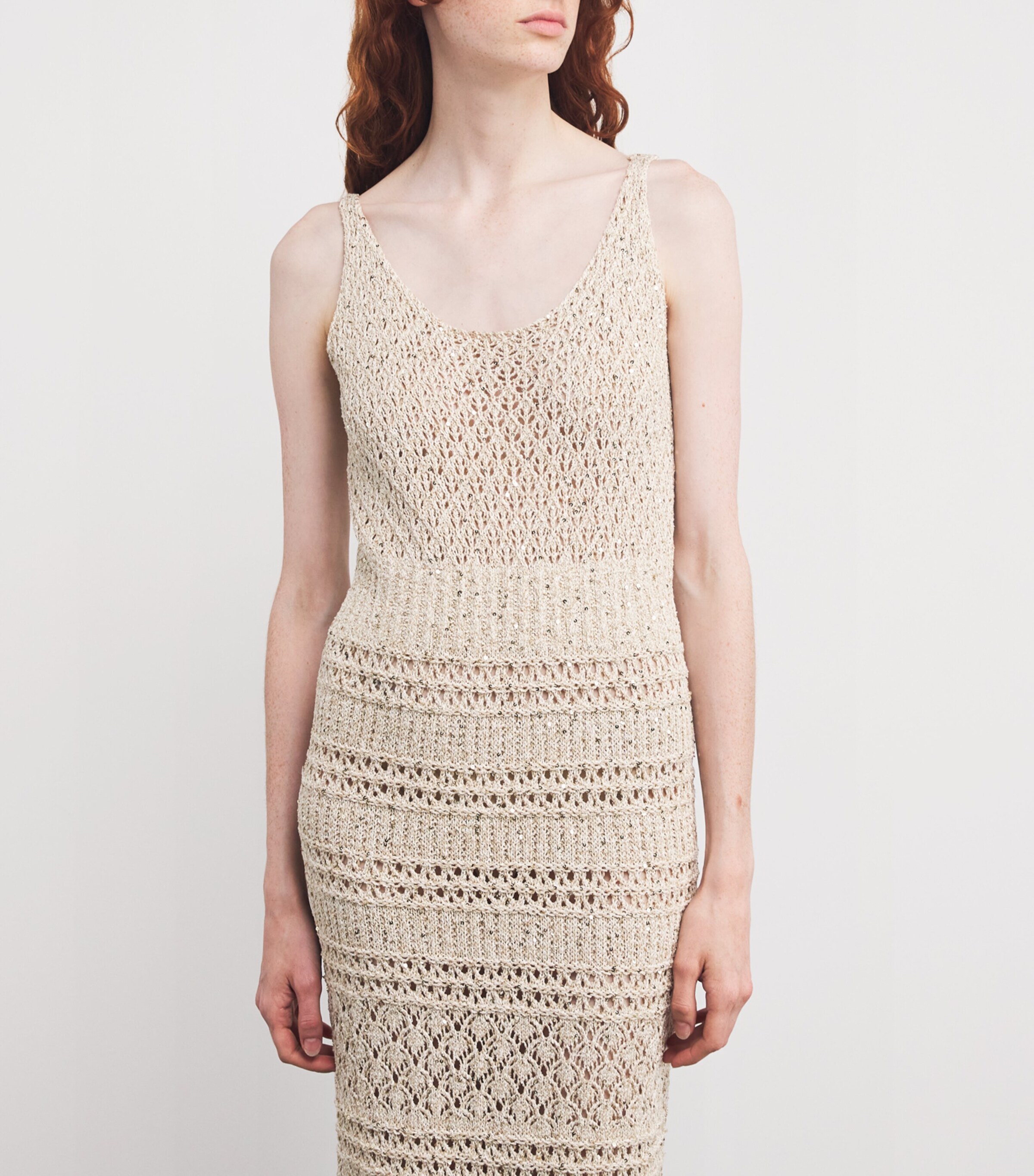 Cotton Sequinned Maxi Dress SABBIA Image 4