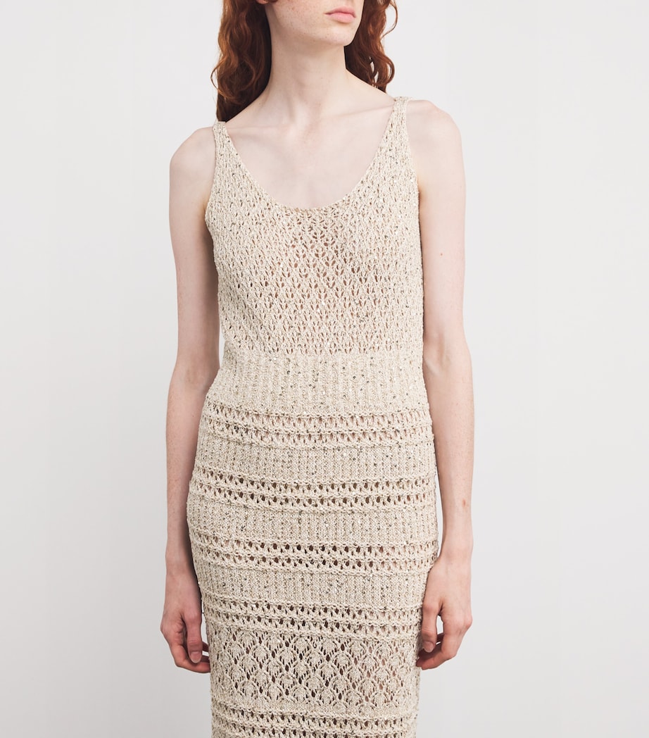 Cotton Sequinned Maxi Dress SABBIA Image 4