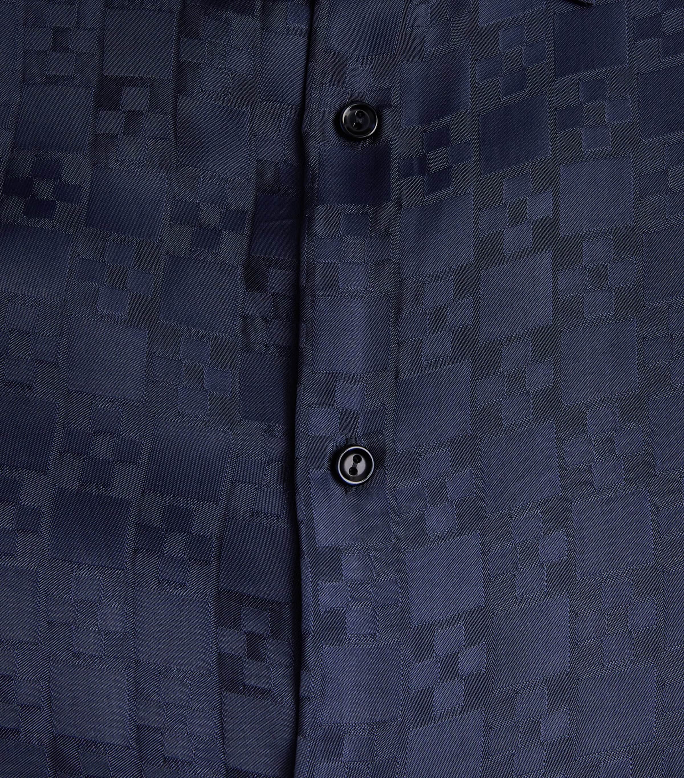 Sandro Paris Mens Jacquard Cross Short-Sleeve Shirt Navy Blue Image 6