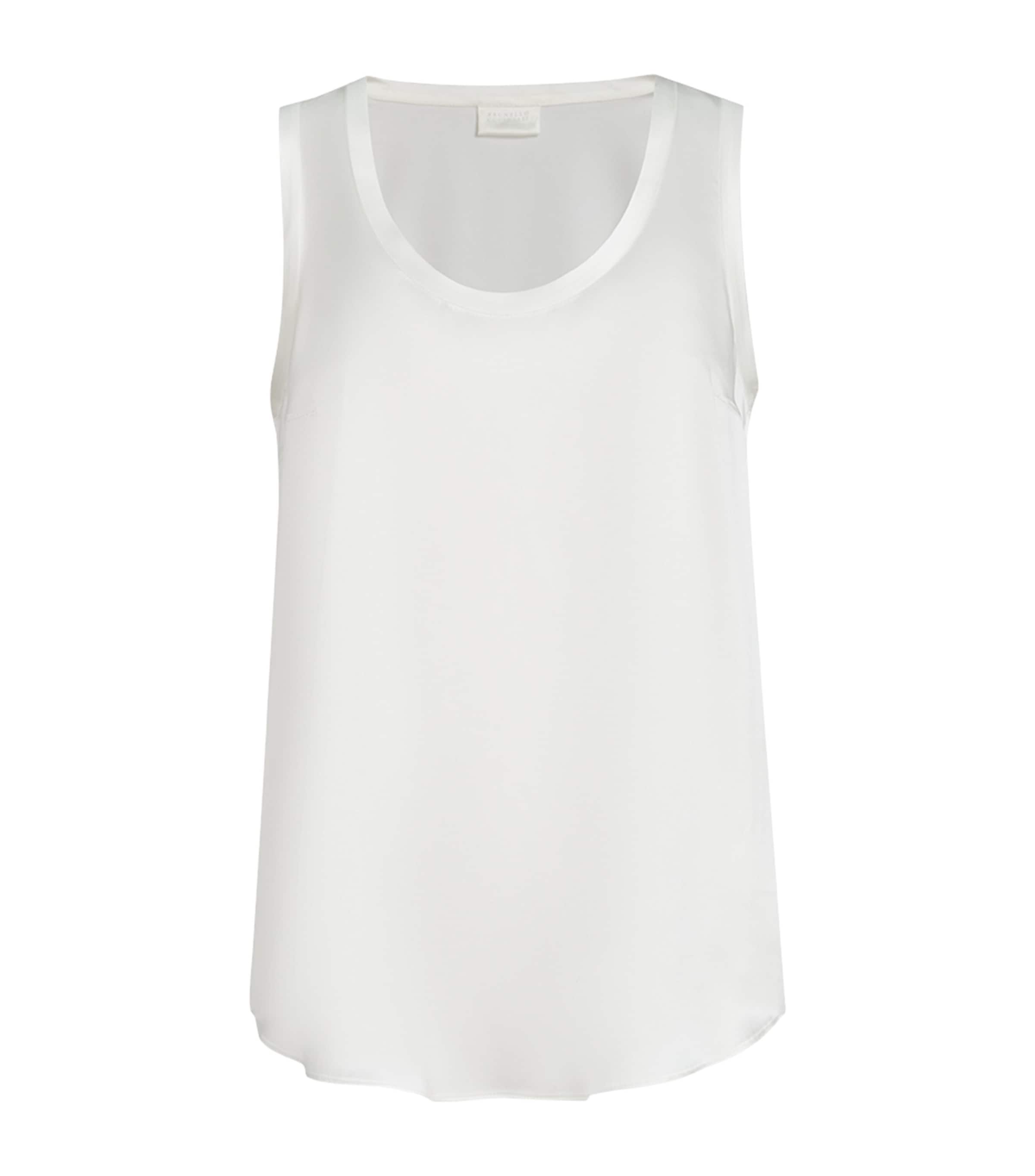 Brunello Cucinelli Womens Stretch-Silk Satin Tank Top Image 1