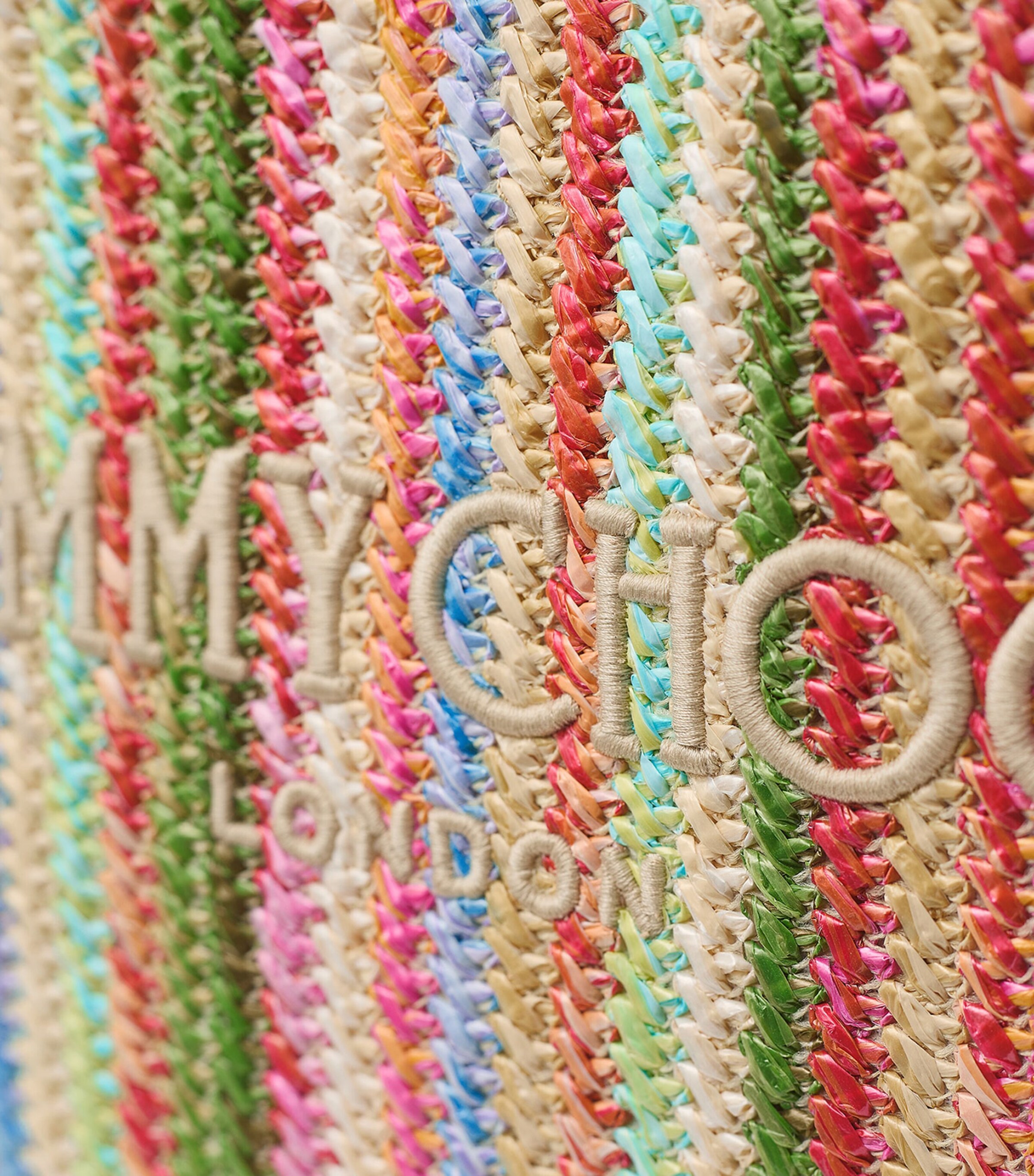 Raffia Striped Zip-Up Pouch MULTI/ECRU/LIGHT GOL Image 3