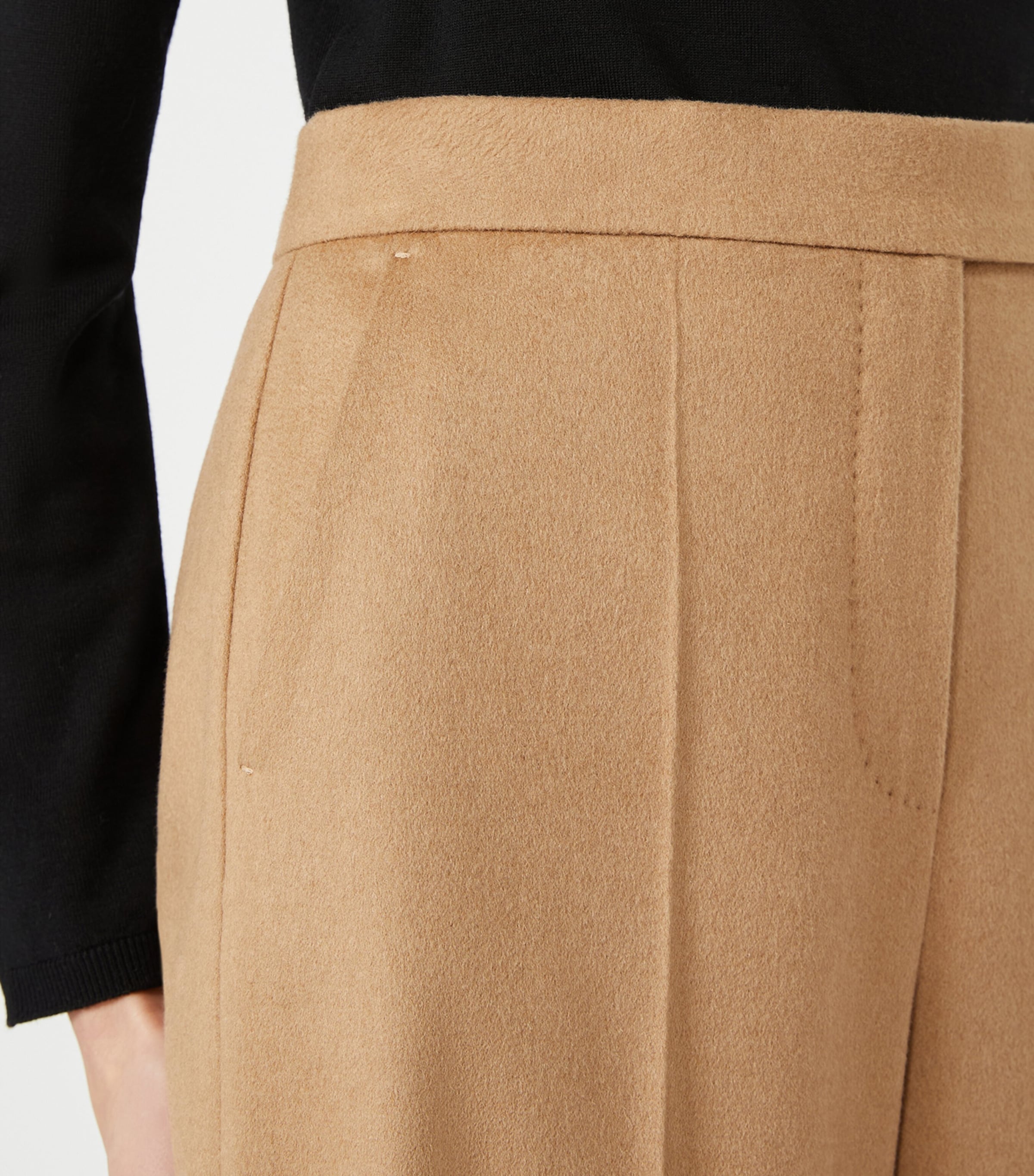 Max Mara Womens Wool Wide-Leg Trousers Camel Image 4