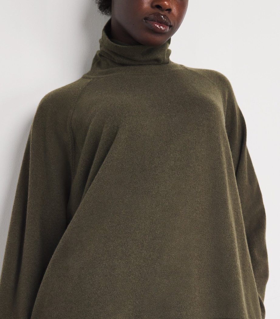 Cashmere Raglan-Sleeve Rollneck Sweater ANTQBRNZ Image 6