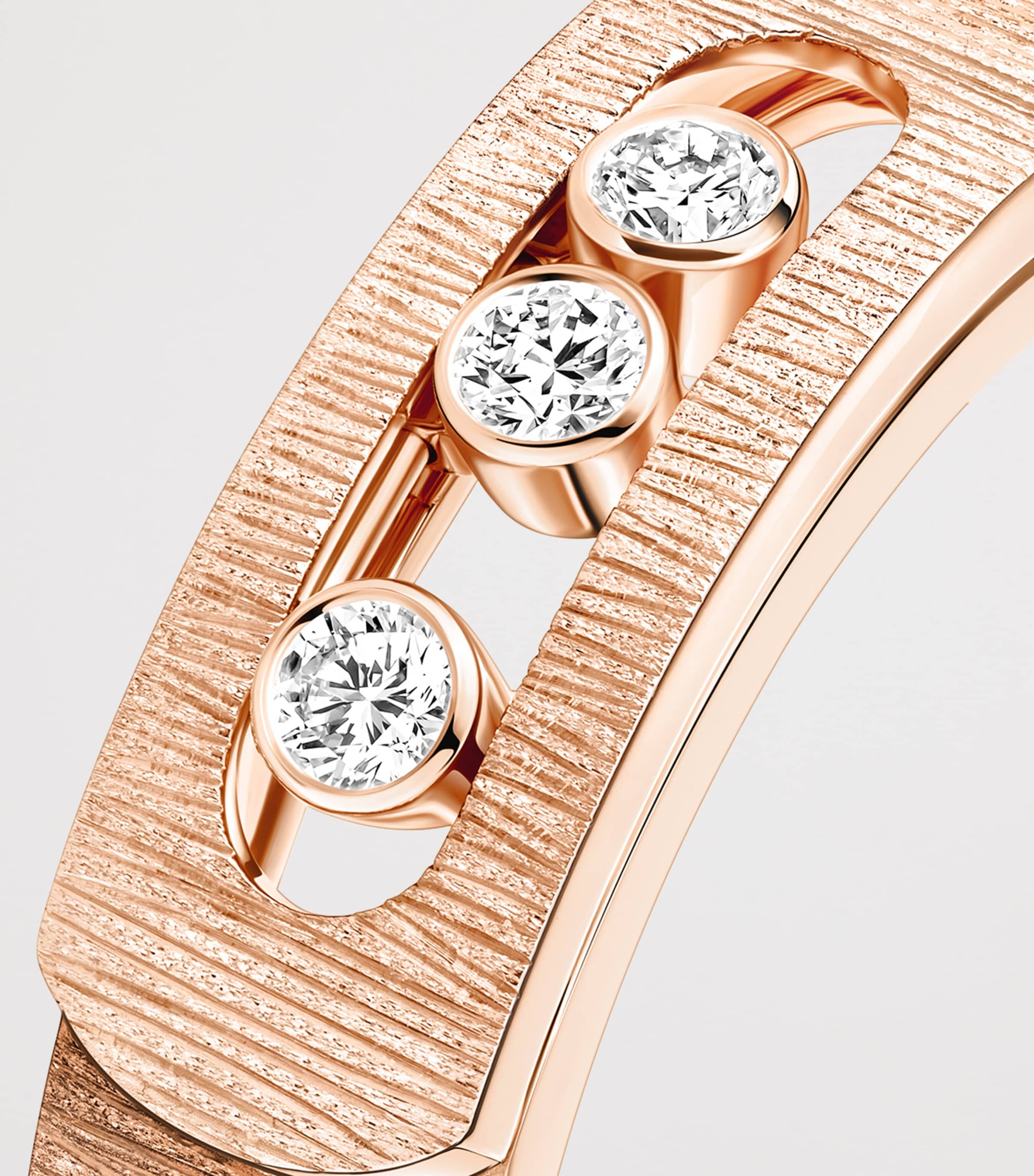 Messika Move Noa Diamond and Pink Gold Chiselled Ring (0.10ct) Pink Gold Image 3