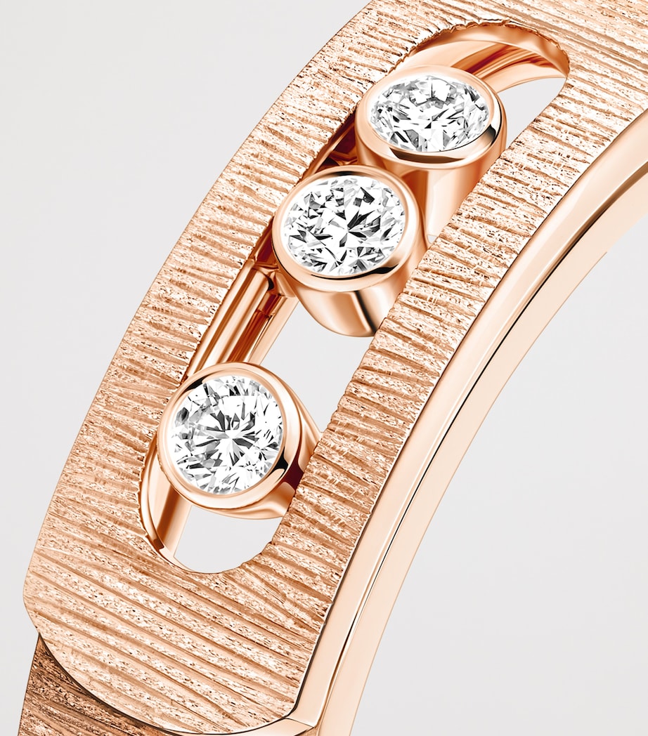 Messika Move Noa Diamond and Pink Gold Chiselled Ring (0.10ct) Pink Gold Image 3