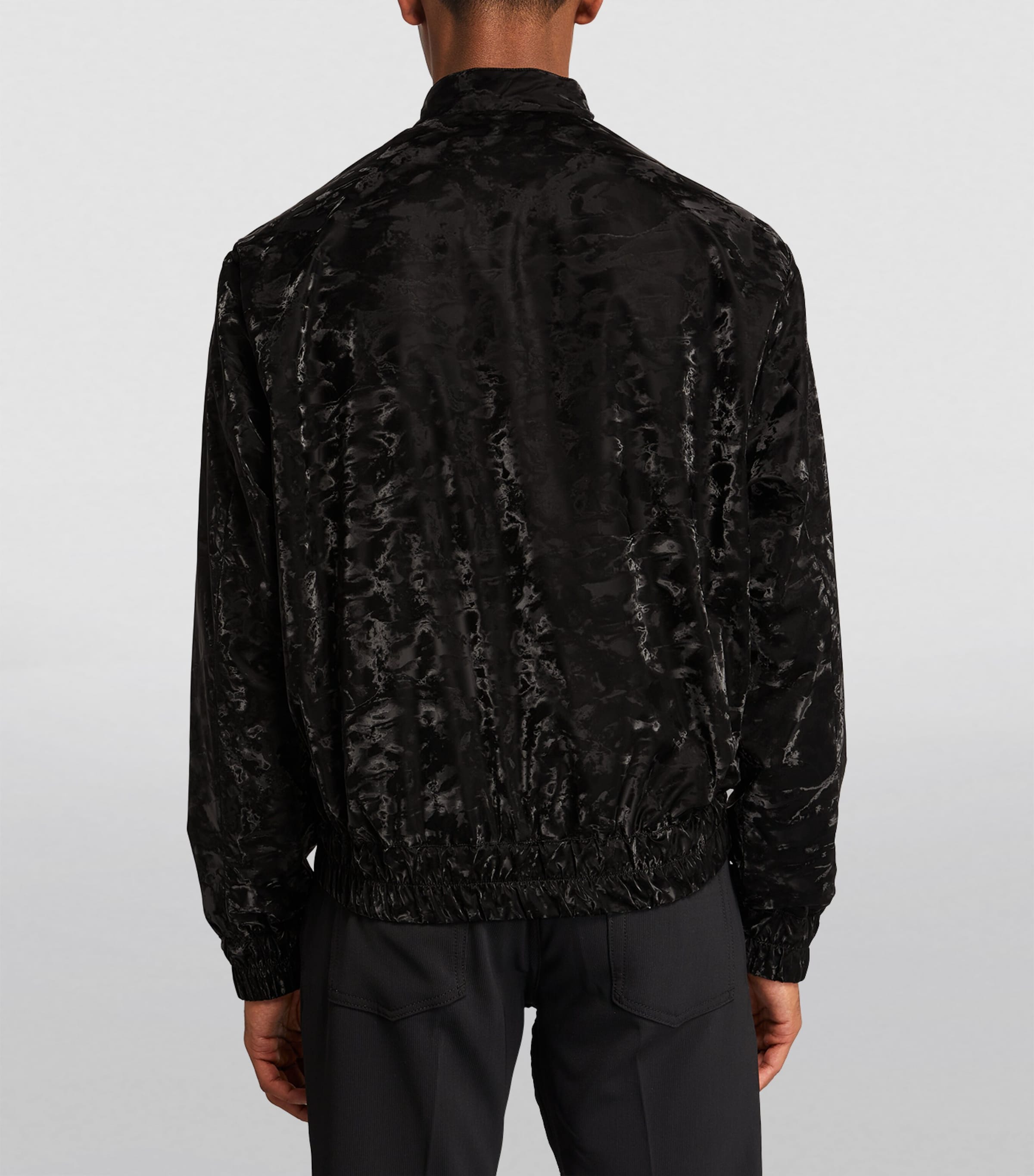 Emporio Armani Camouflage Coated Bomber Jacket | Harrods UK