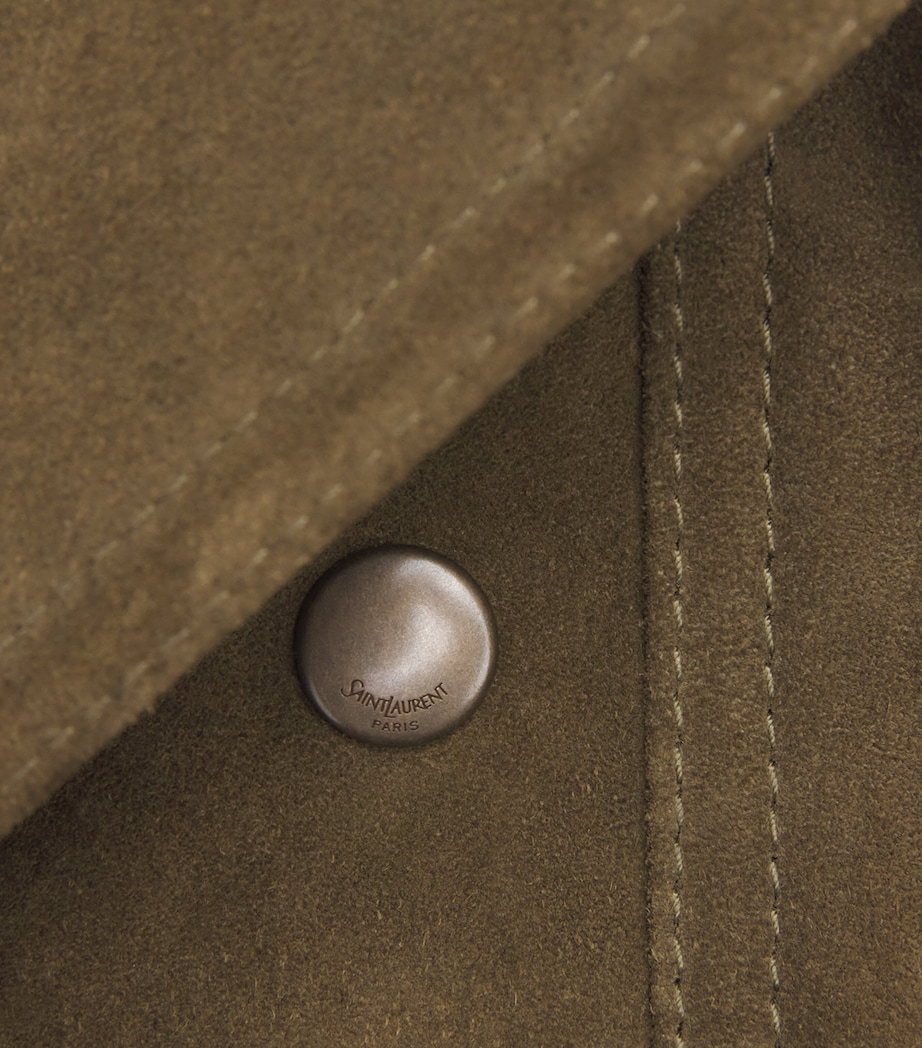 Saint Laurent Womens Suede Bomber Jacket Image 2