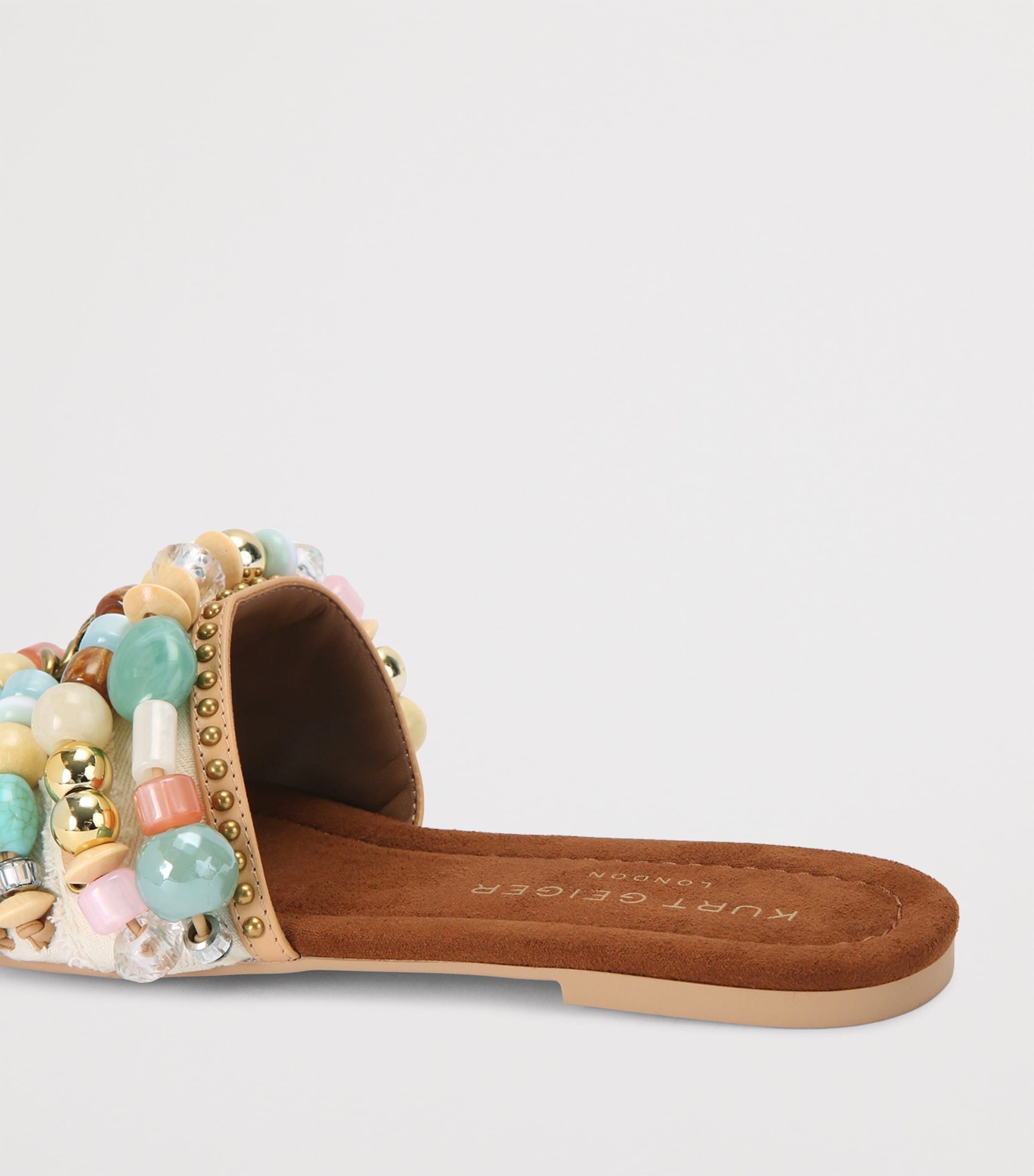 Kurt Geiger London Beaded Southbank Sandals Cream Comb Image 4