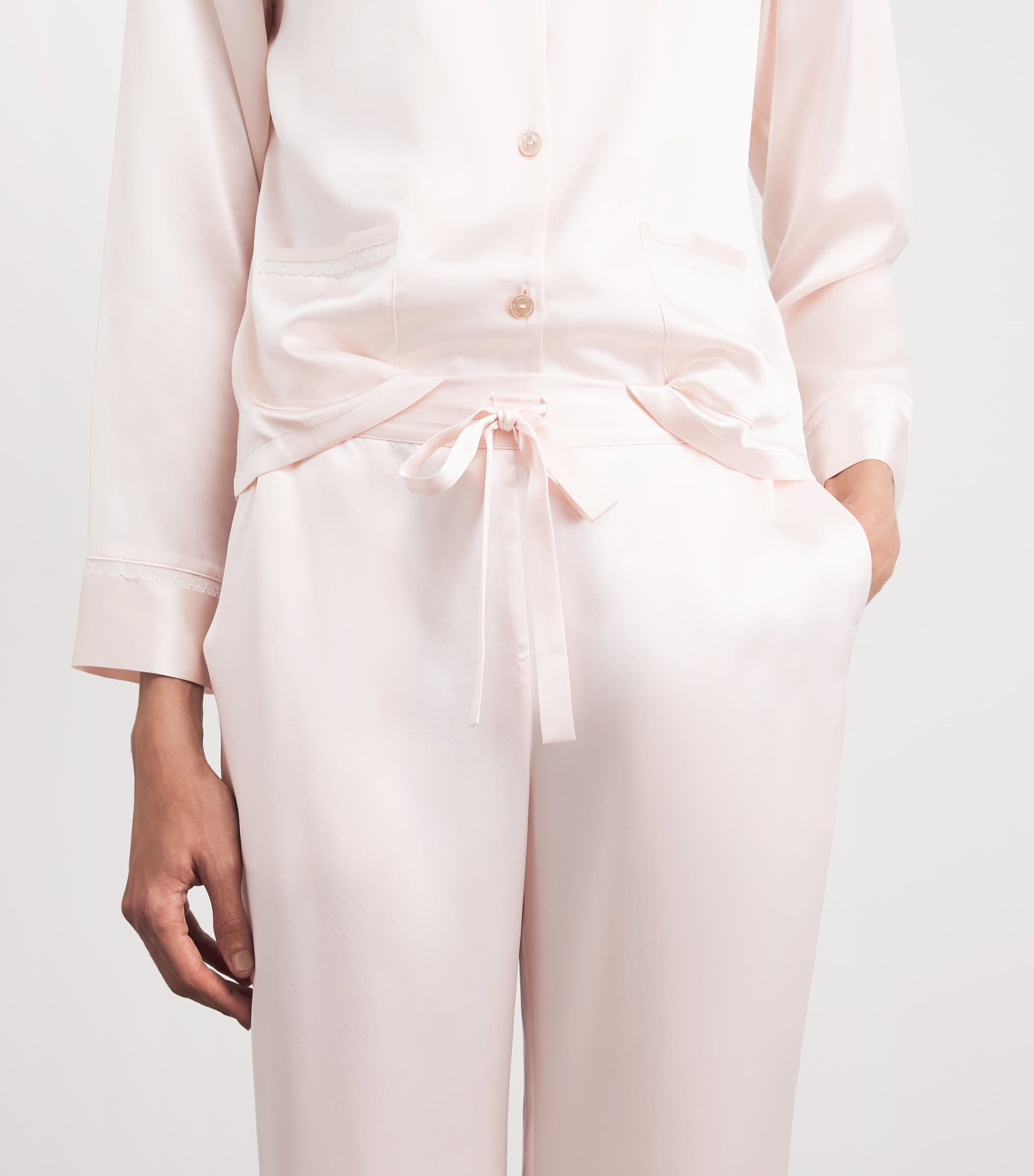 MANITO Womens Mulberry Silk Effie Pyjamas Ballet Pink Image 5