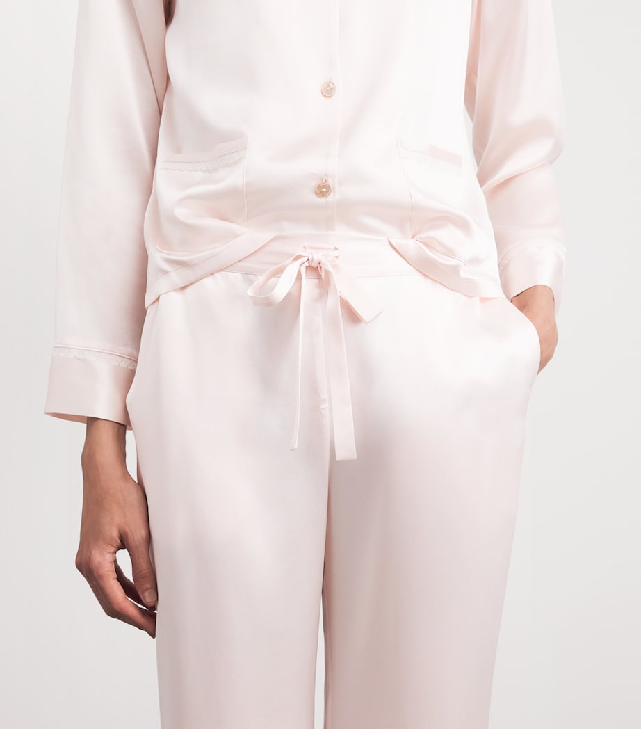 MANITO Womens Mulberry Silk Effie Pyjamas Ballet Pink Image 5